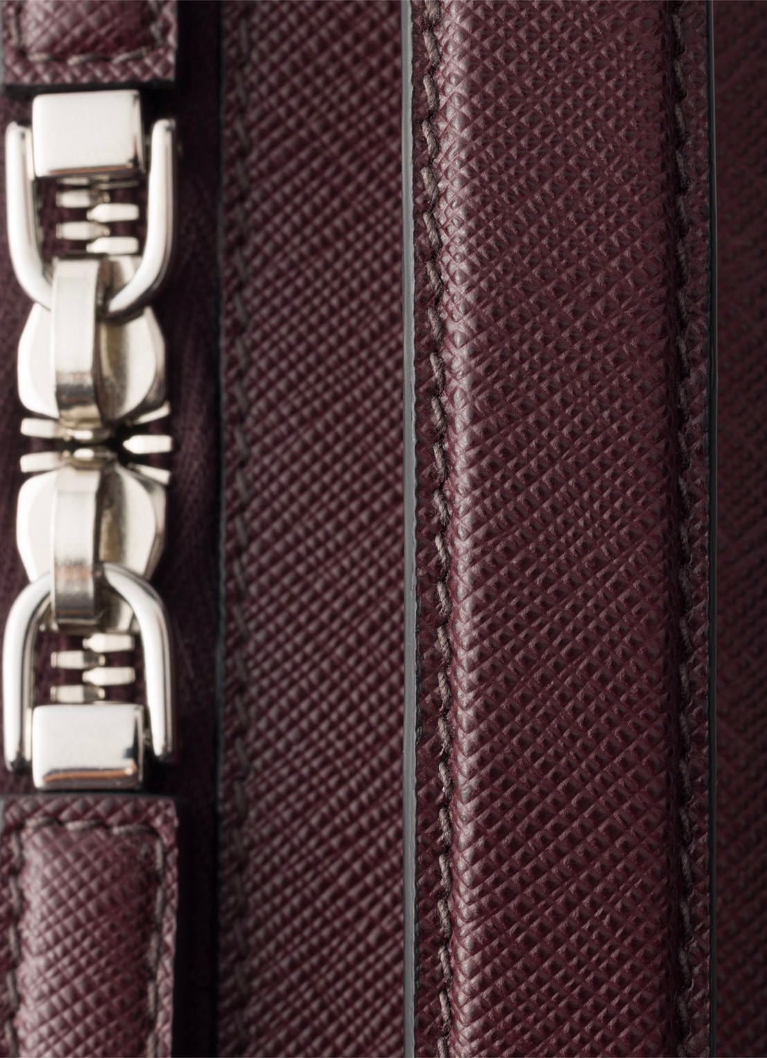 Prada Brique handtas van leer - detail 4 bordeauxrood