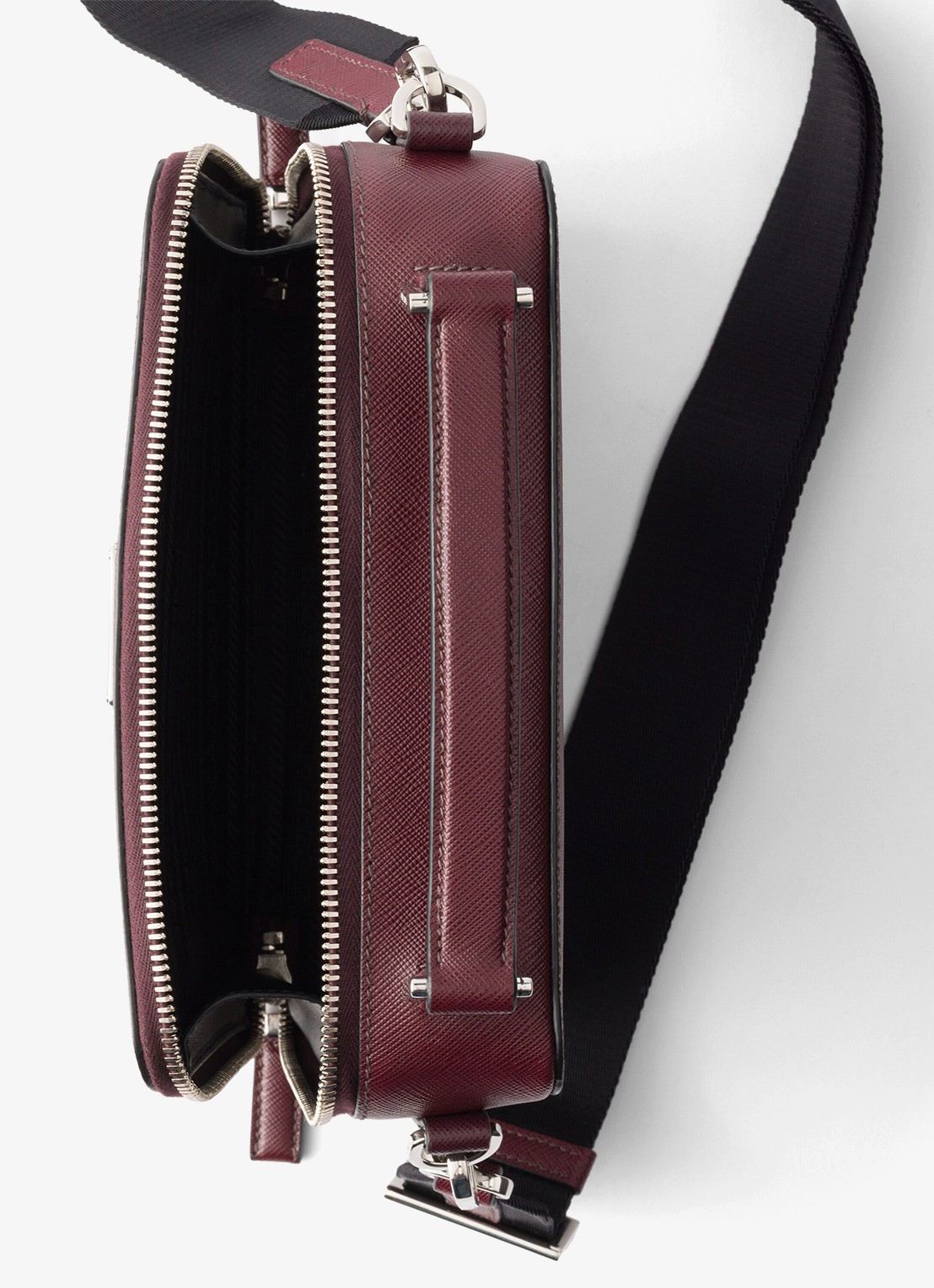Prada Brique handtas van leer - detail 5 bordeauxrood