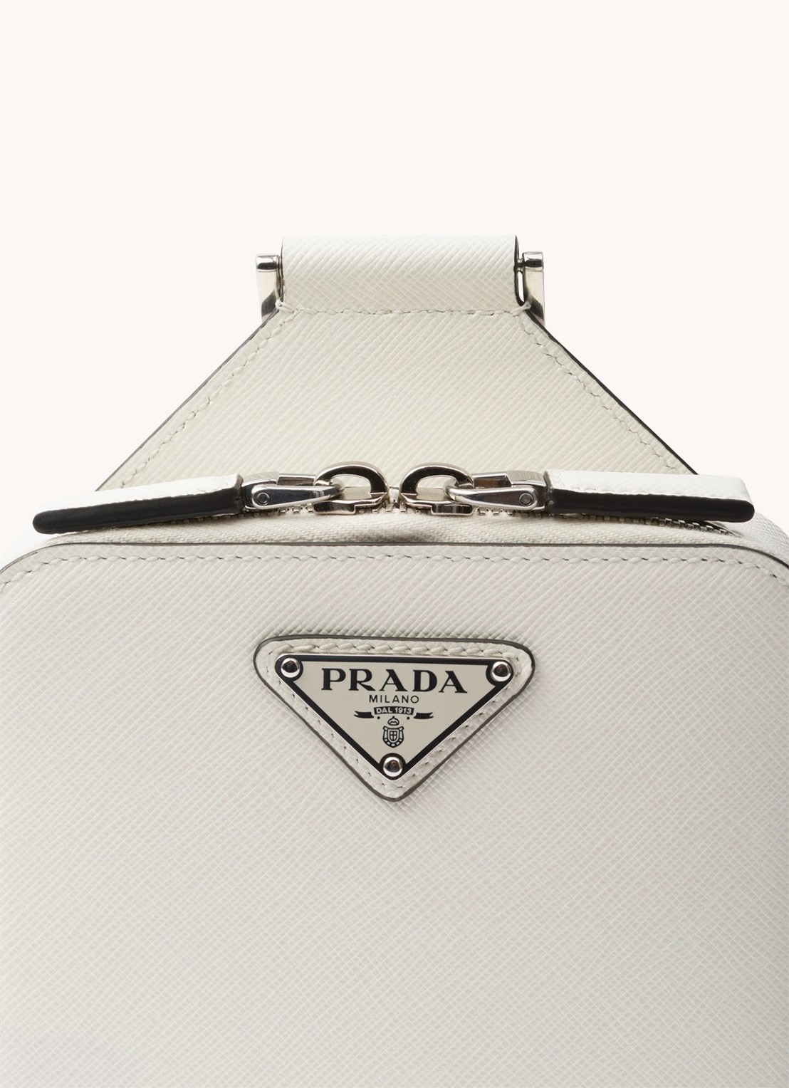 Prada Brique schoudertas van kalfsleer - detail 6 wit
