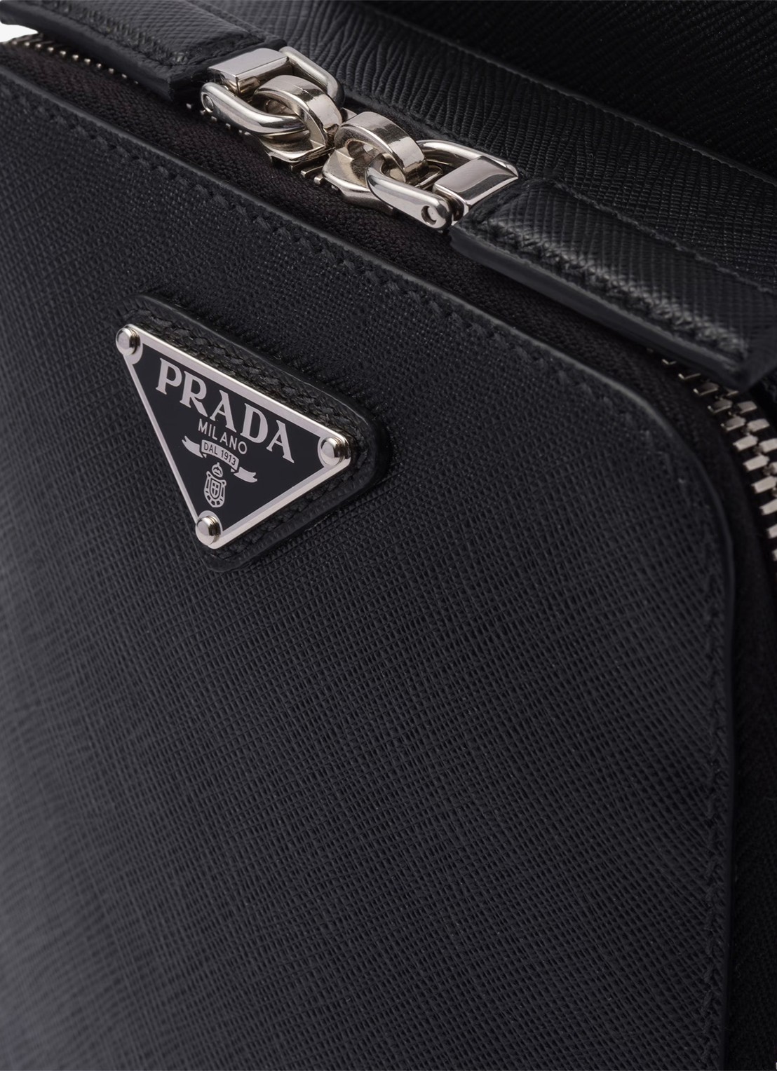 Prada Brique schoudertas van kalfsleer - detail 4 zwart