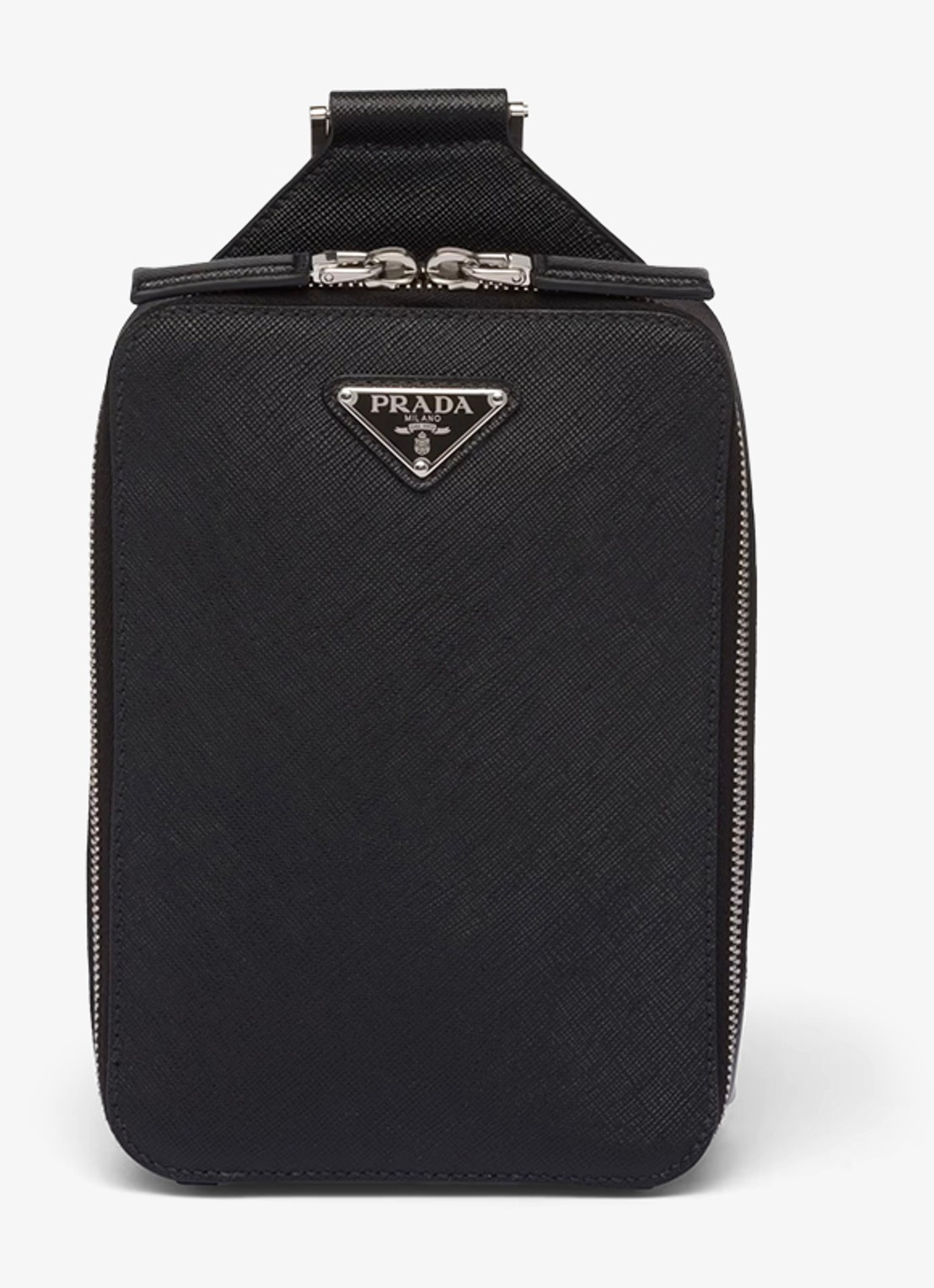 Prada Brique schoudertas van kalfsleer - voorkant zwart