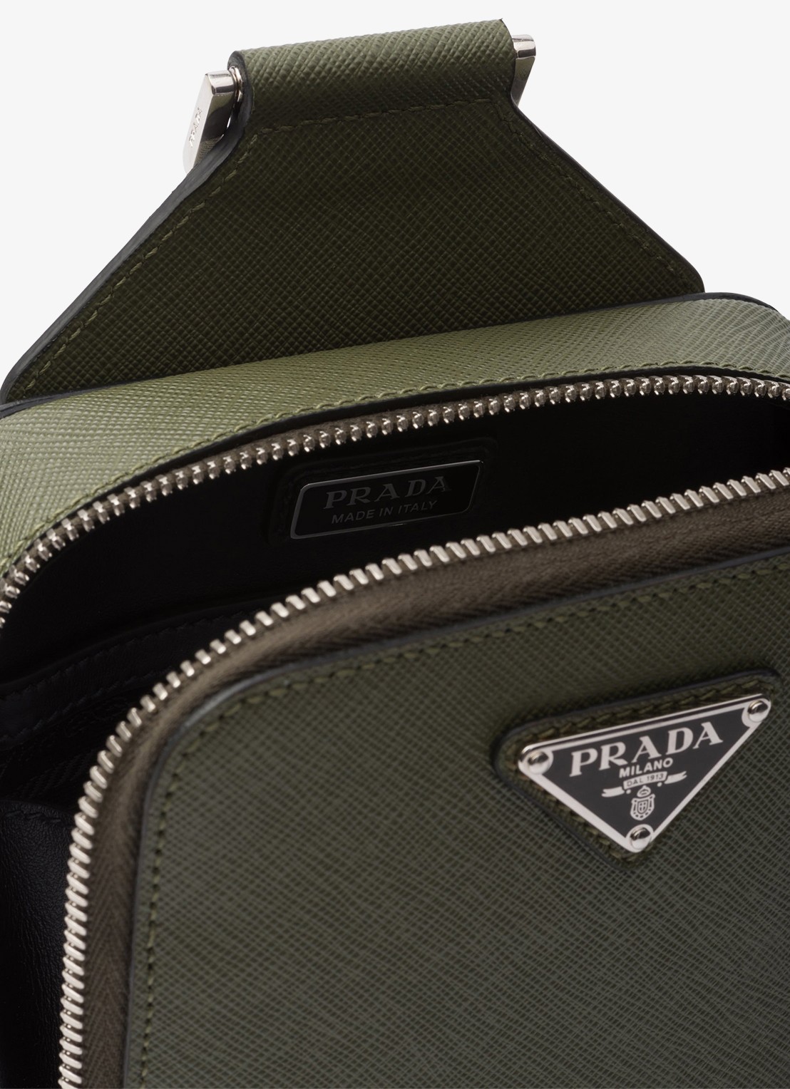 Prada Brique schoudertas van kalfsleer - detail 3 donkergroen