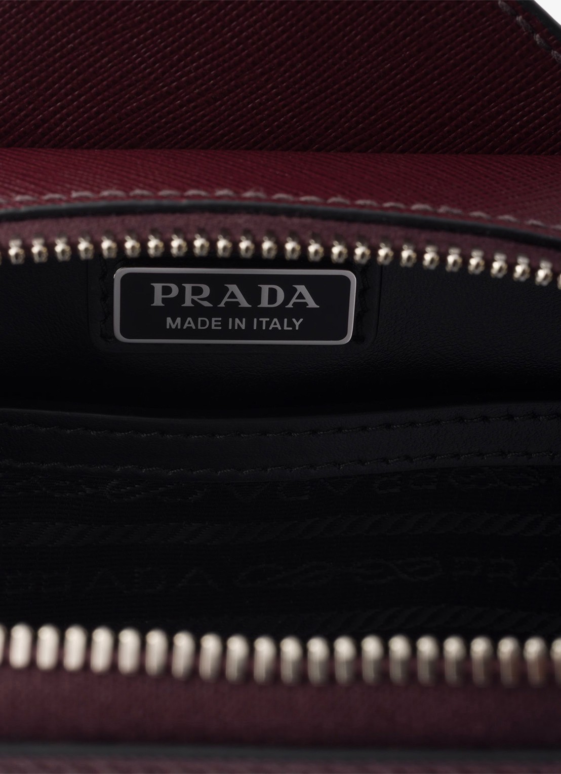 Prada Brique schoudertas van kalfsleer - detail 3 bordeauxrood