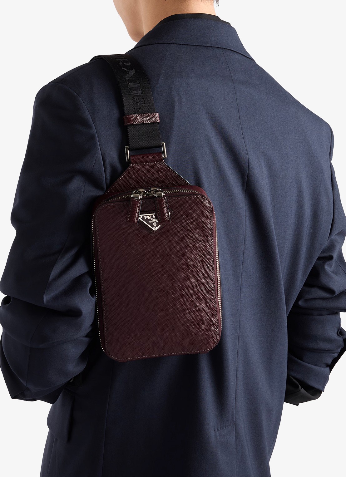 Prada Brique schoudertas van kalfsleer - voorkant 3 bordeauxrood
