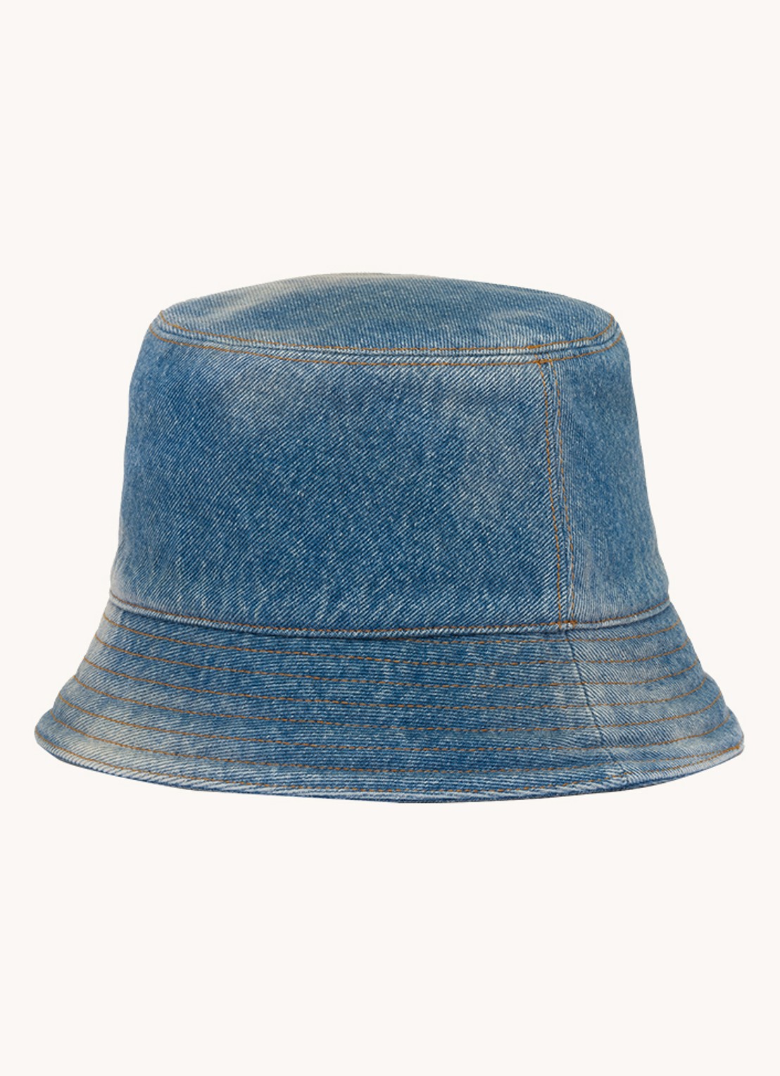 Prada Bucket hoed van denim met logo - achterkant 2 indigo