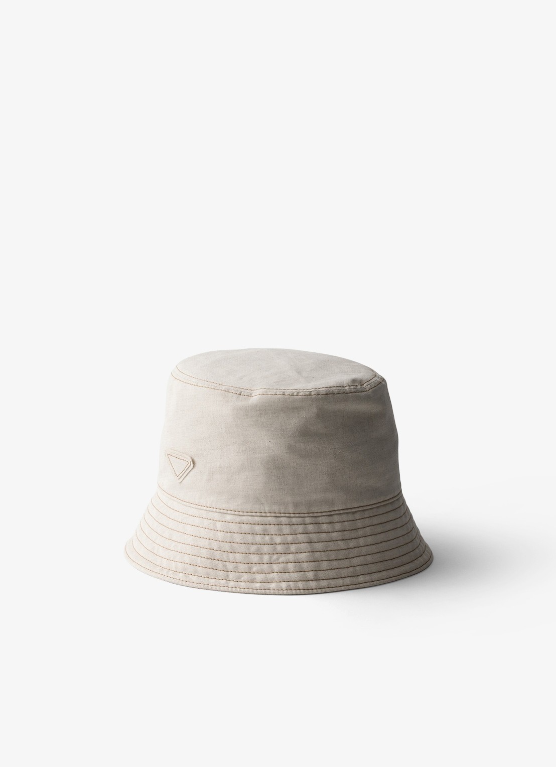 Prada Bucket hoed van denim - voorkant gebroken wit