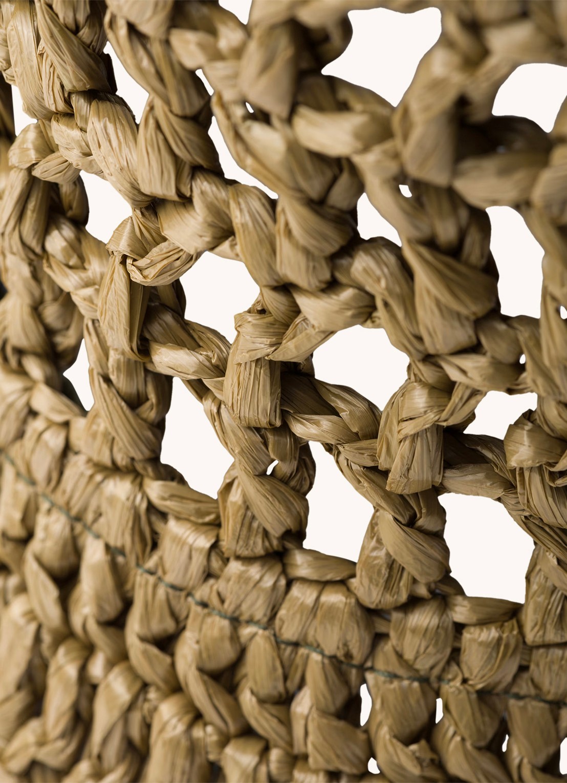 Prada Bucket hoed van raffia met logo - detail khaki