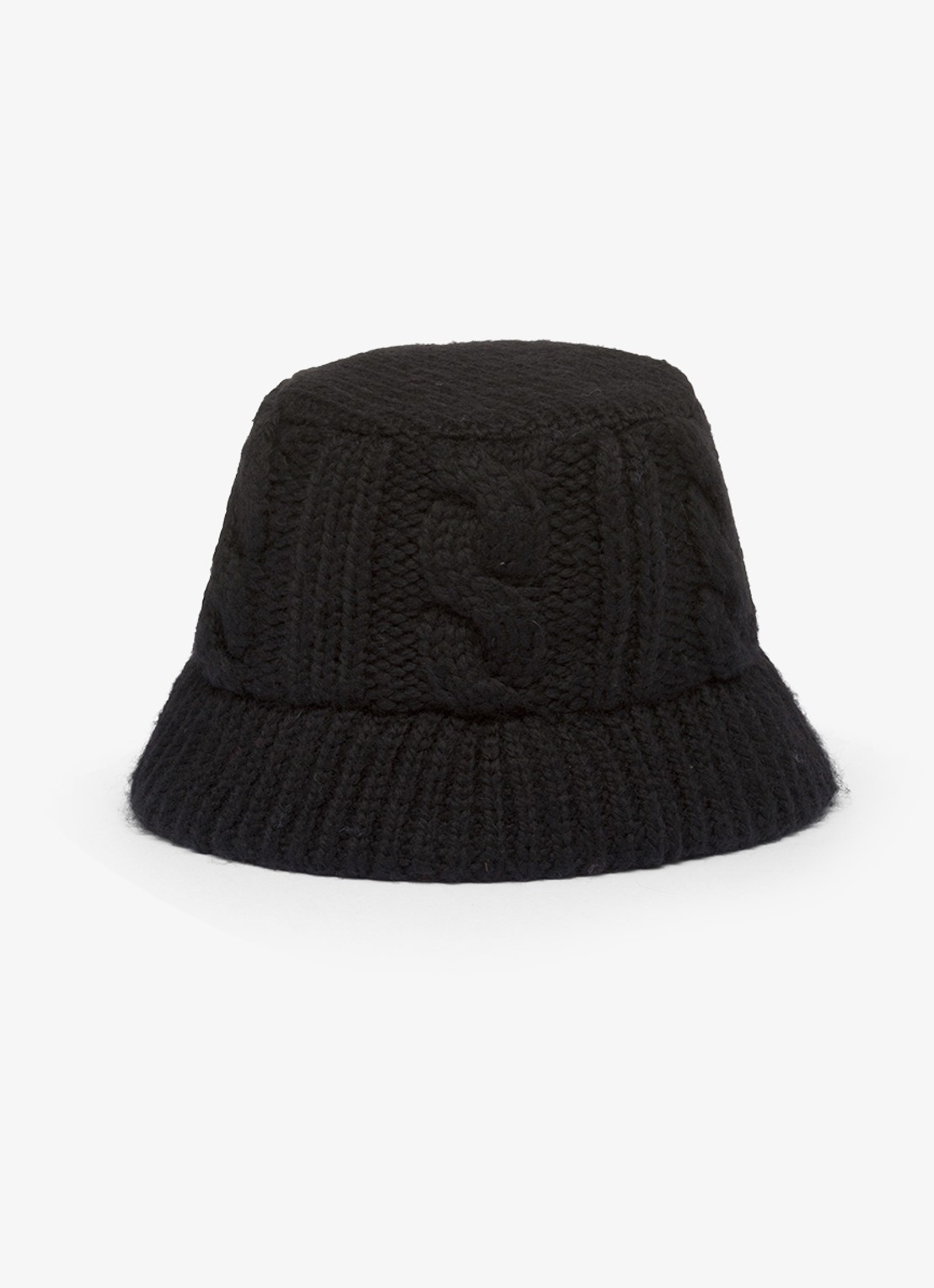 Prada Bucket hoed van wol met logo - detail 2 zwart