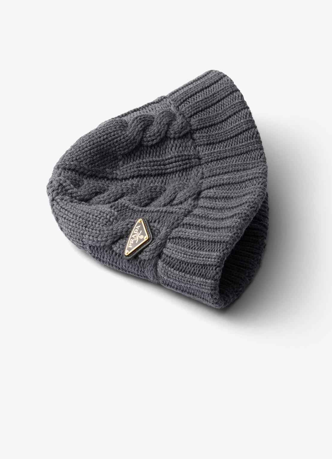 Prada Bucket hoed van wol met logo - detail 3 grijs