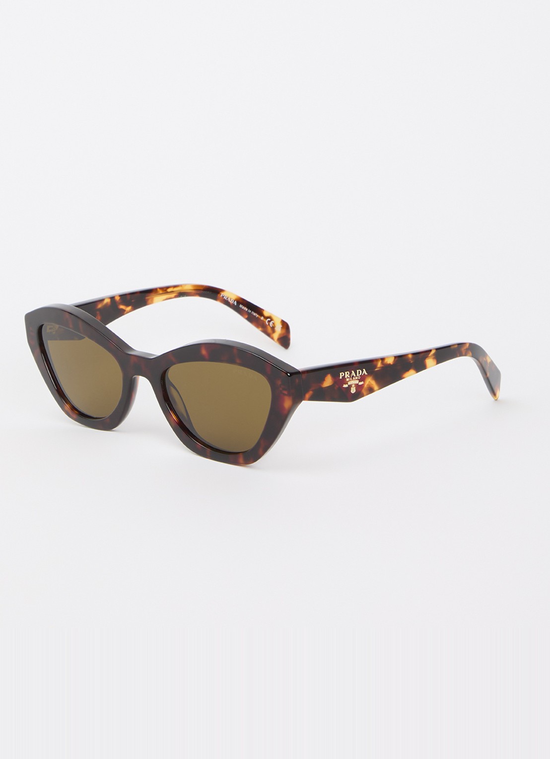 Prada Cat eye zonnebril PR A02S - voorkant 4 donkerbruin