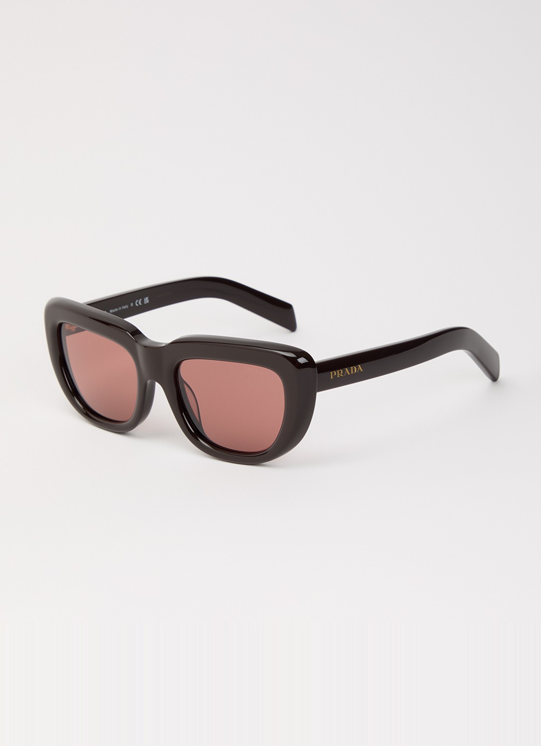 Prada Cat eye zonnebril PR D07SF - voorkant 4 donkerbruin