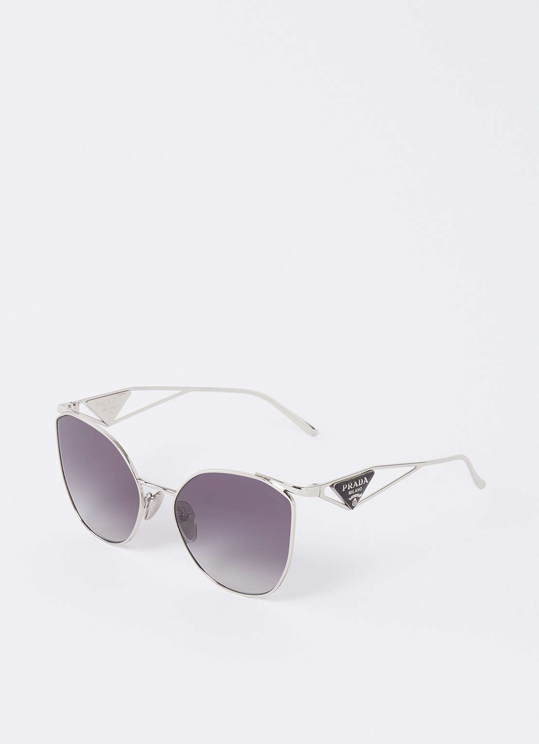 Prada Cat Eye zonnebril PR50ZS  - voorkant zilver