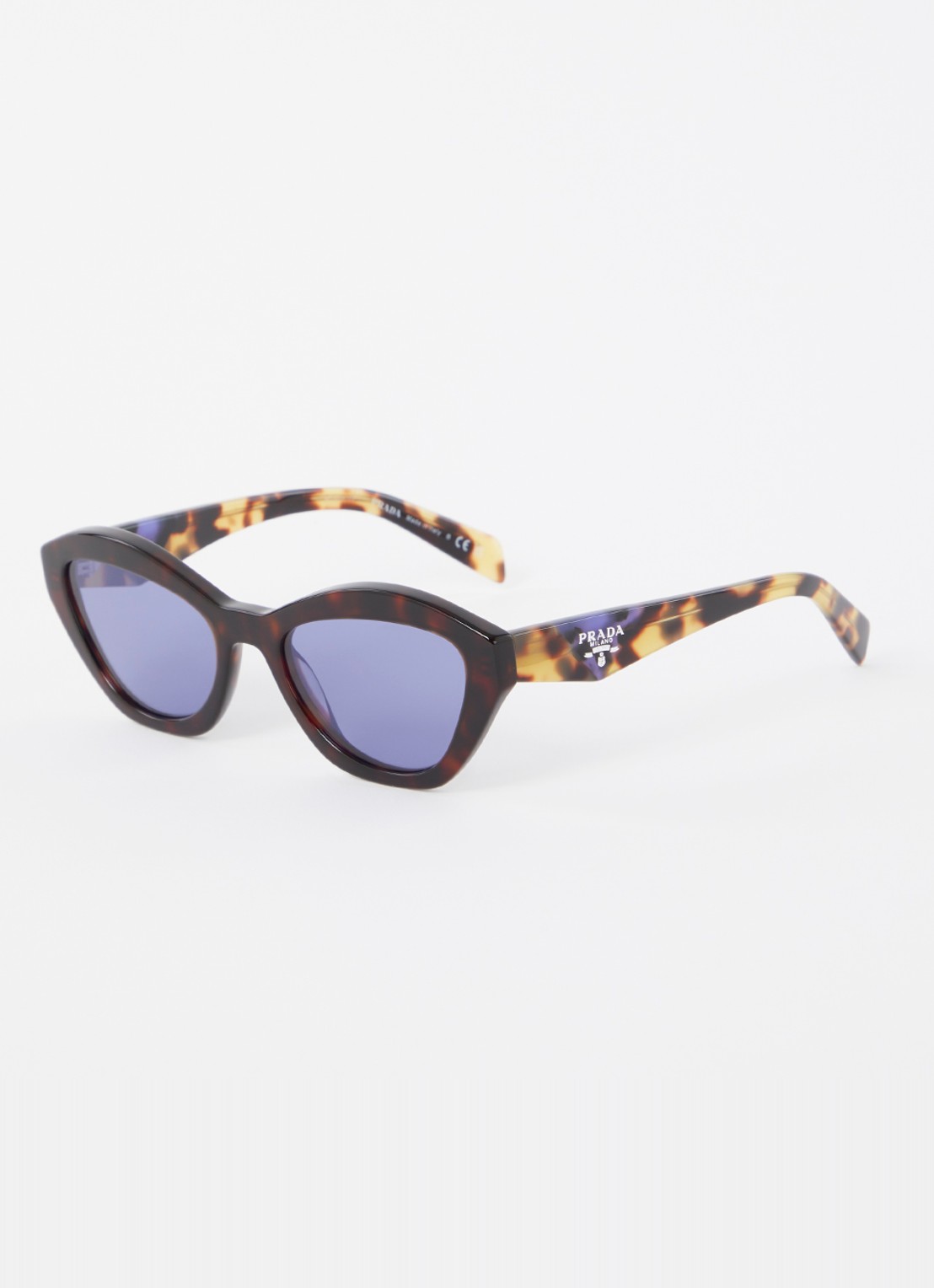 Prada Cat Eye zonnebril PRA02S - voorkant donkerbruin