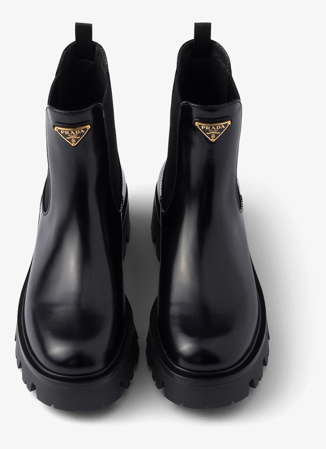 Prada Chelsea boot van leer - detail 4 zwart