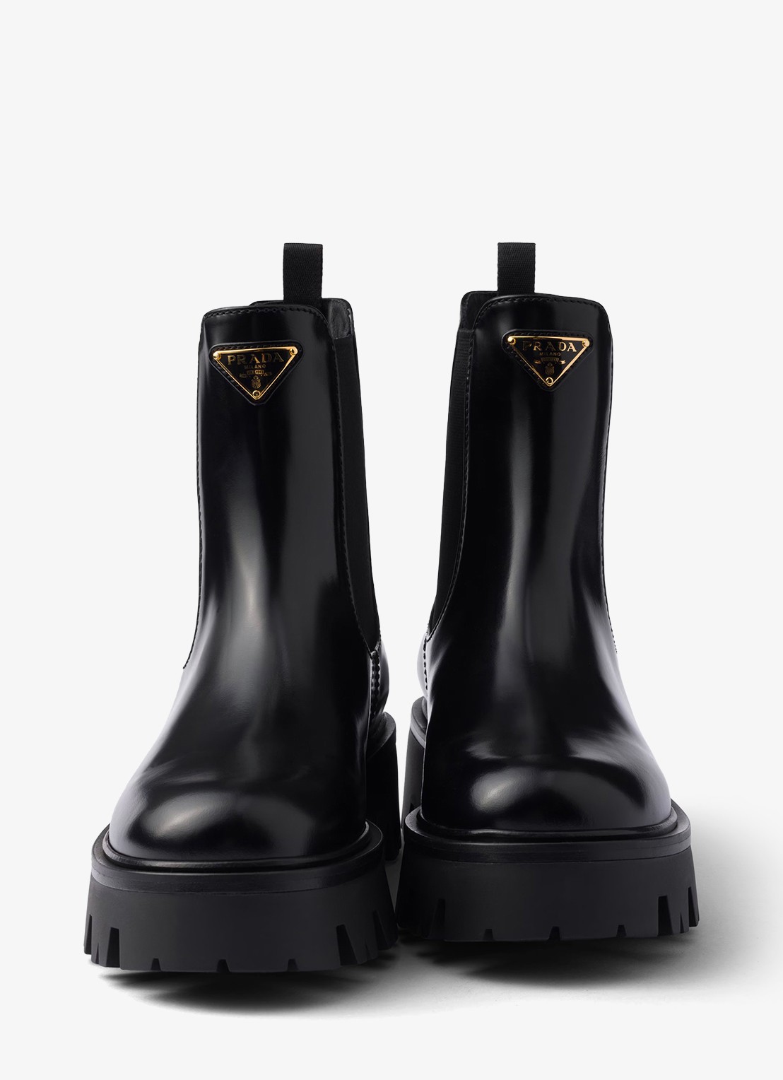 Prada Chelsea boot van leer - detail 5 zwart