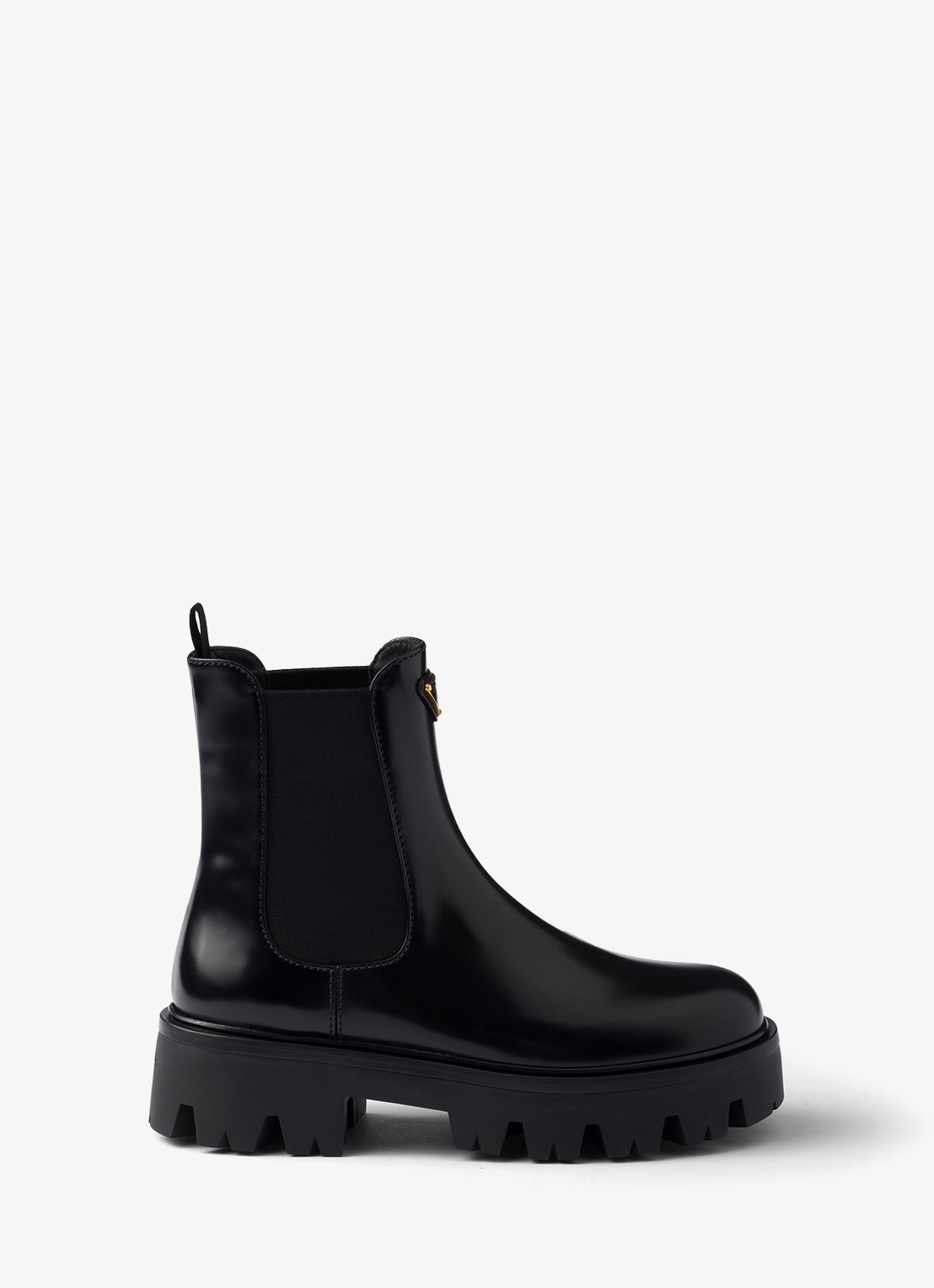 Prada Chelsea boot van leer - voorkant zwart