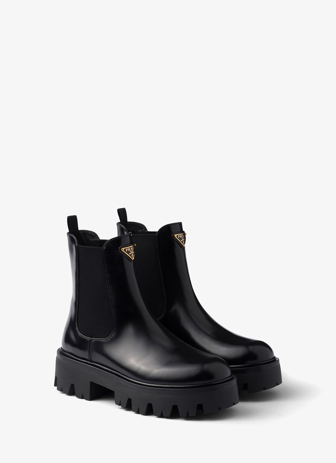 Prada Chelsea boot van leer - voorkant 2 zwart