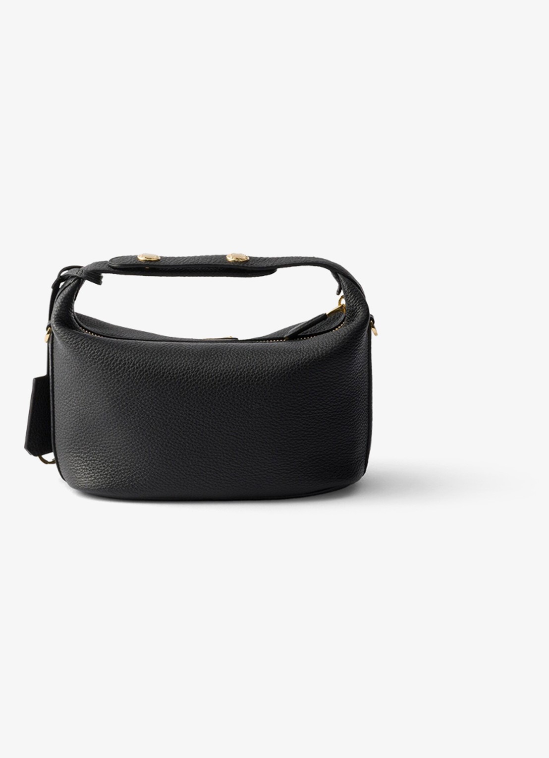 Prada Chérie Mini handtas van leer met afneembare schouderriem - achterkant zwart