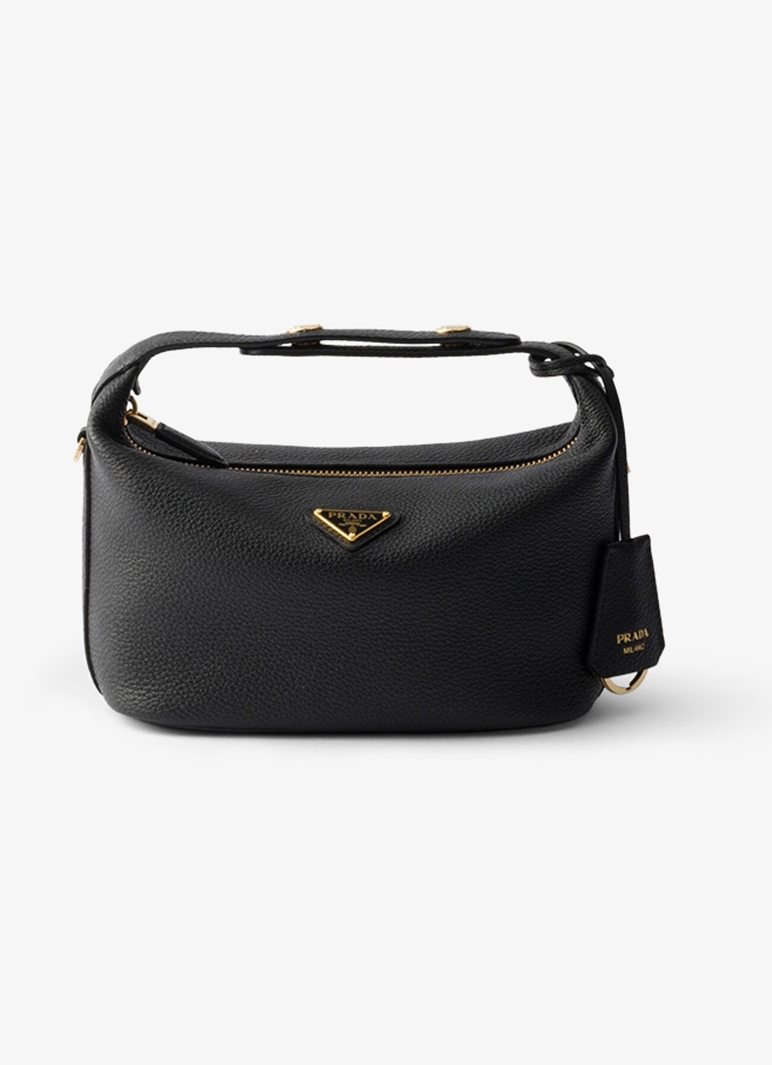 Prada Chérie Mini handtas van leer met afneembare schouderriem - voorkant 6 zwart