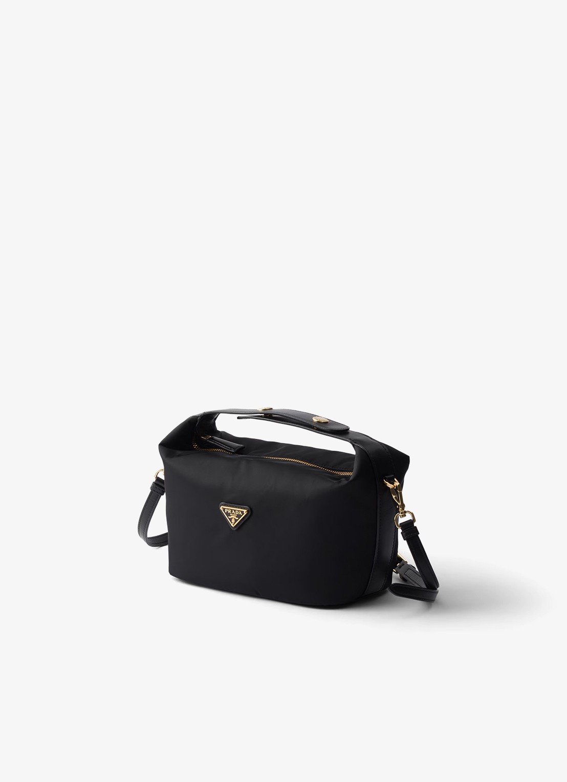 Prada Chérie Re-Nylon Mini handtas met leren details - detail black