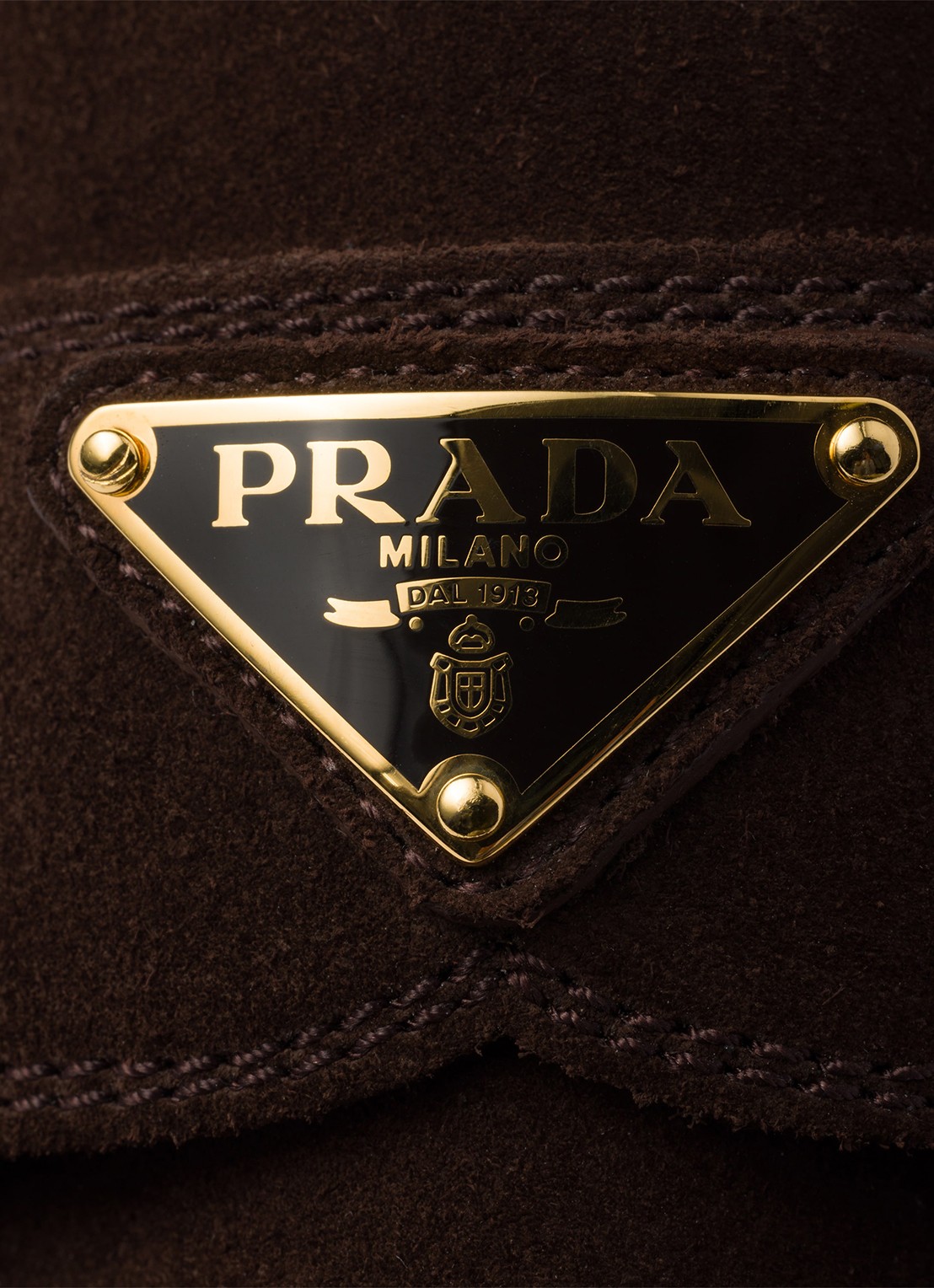 Prada Chocolate loafer van kalfssuède - detail 4 donkerbruin