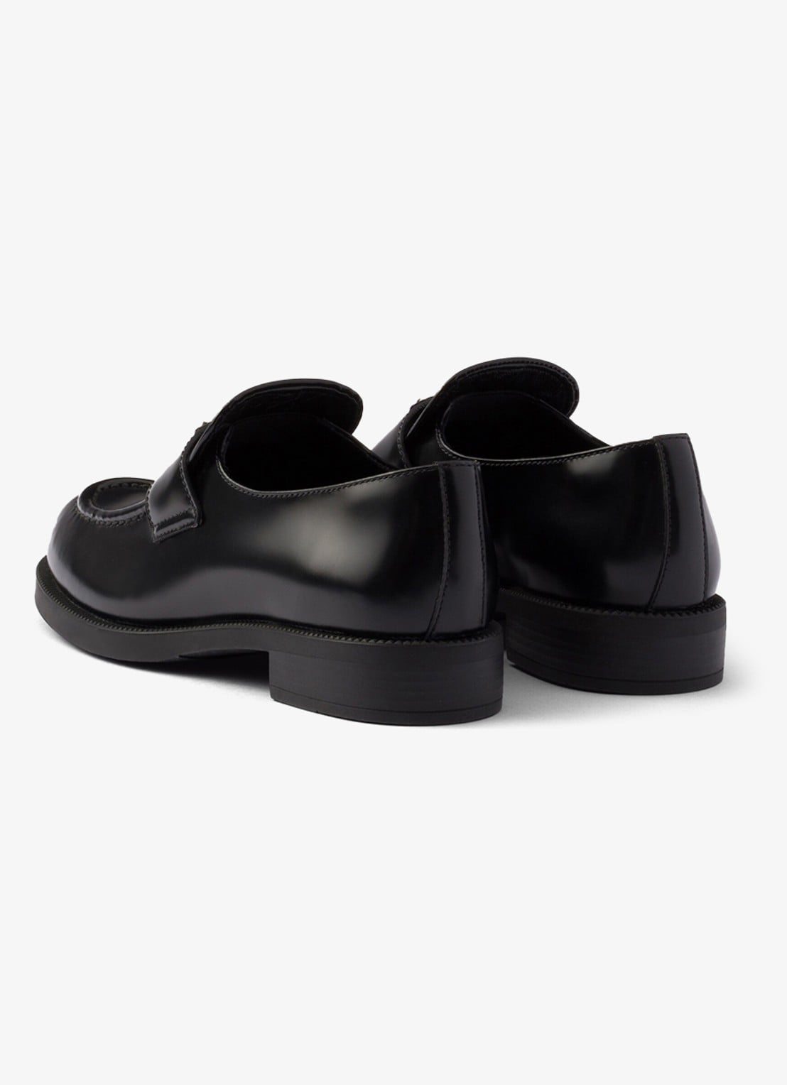Prada Chocolate loafer van leer met logo  - detail 4 zwart