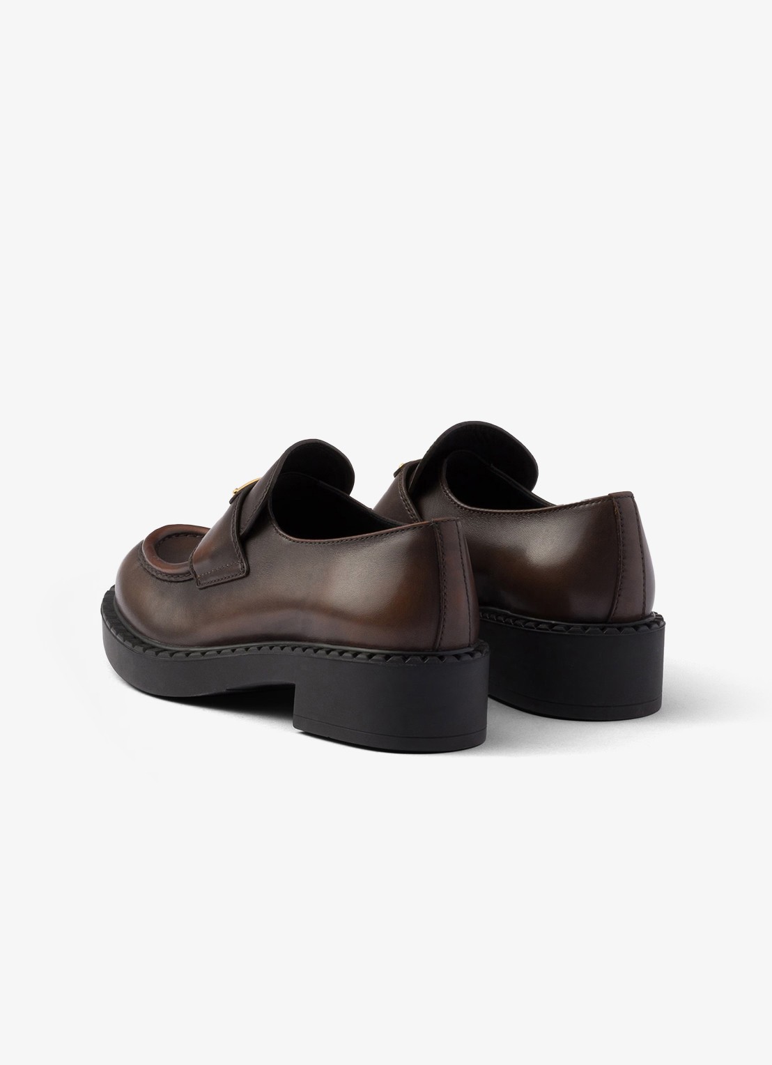 Prada Chocolate loafer van leer - detail 5 donkerbruin