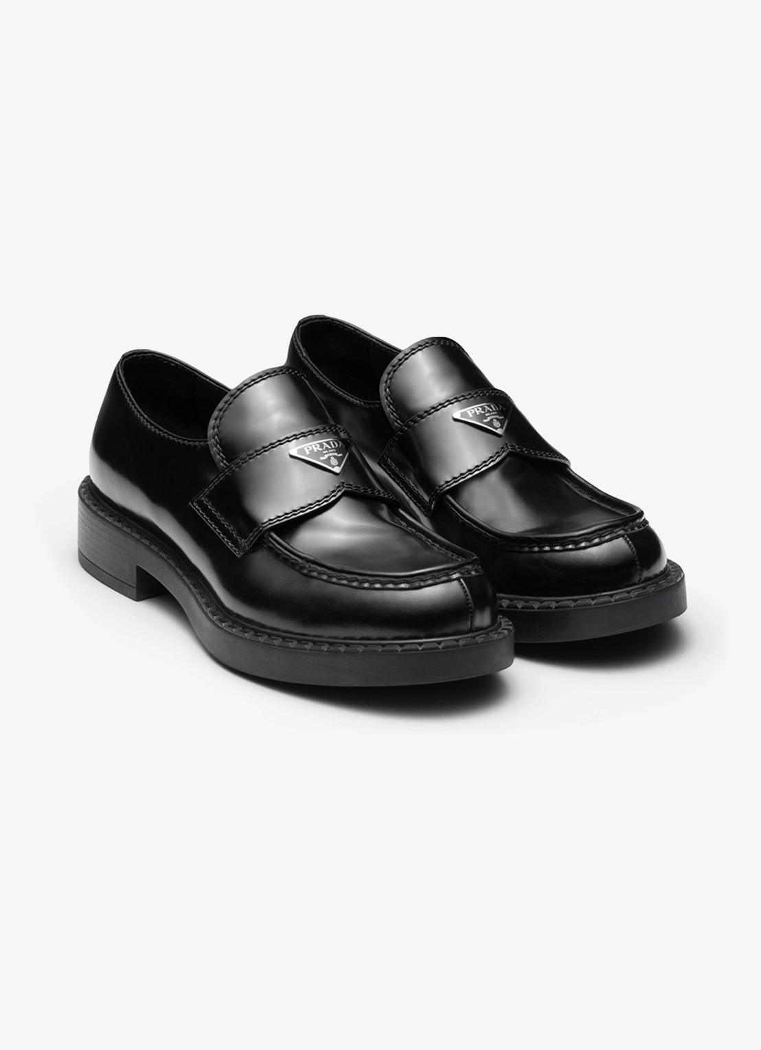 Prada Chocolate loafer van leer - detail 3 zwart