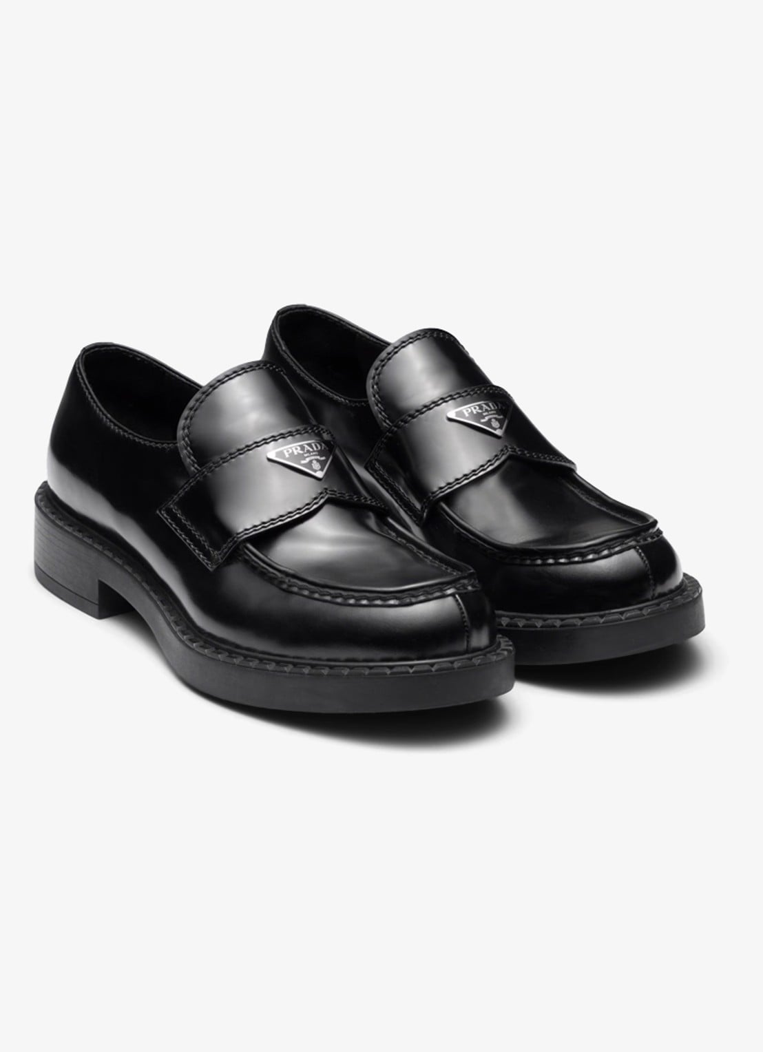 Prada Chocolate loafer van leer - detail zwart