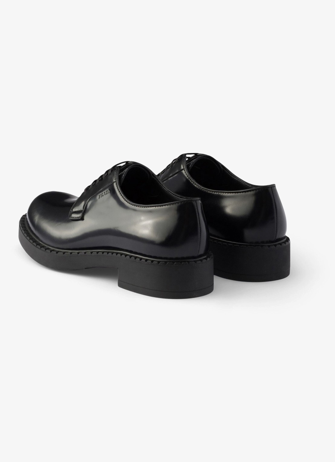 Prada Chocolate veterschoen van kalfsleer - achterkant 6 zwart