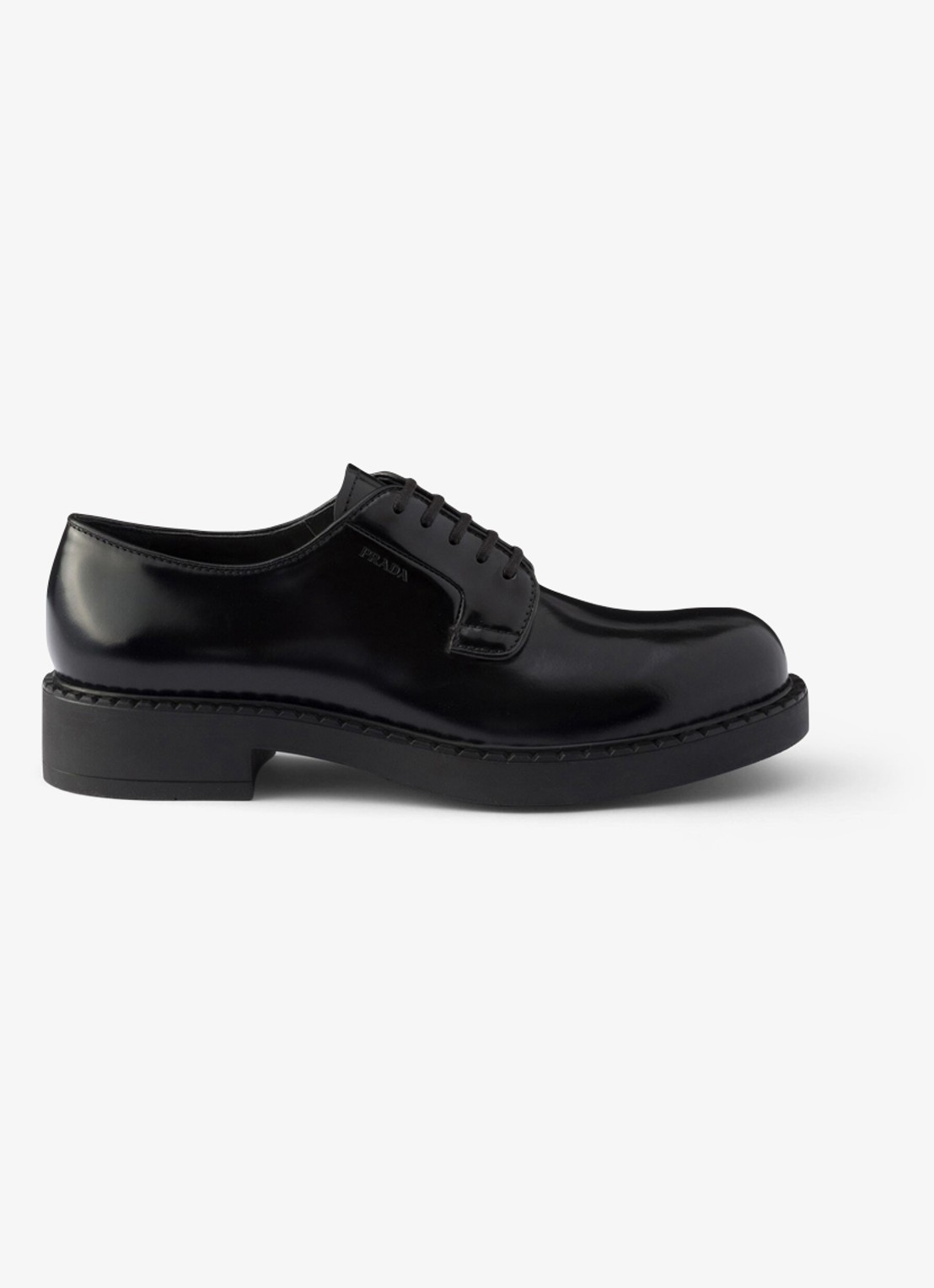 Prada Chocolate veterschoen van kalfsleer - voorkant 4 zwart
