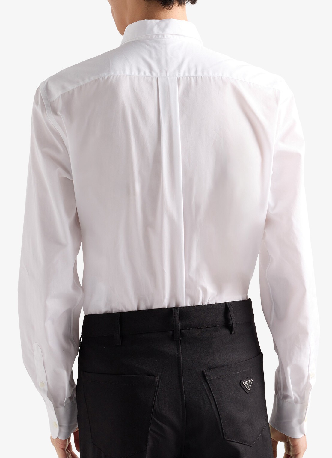 Prada Classic fit overhemd met borstzak en logo - achterkant wit