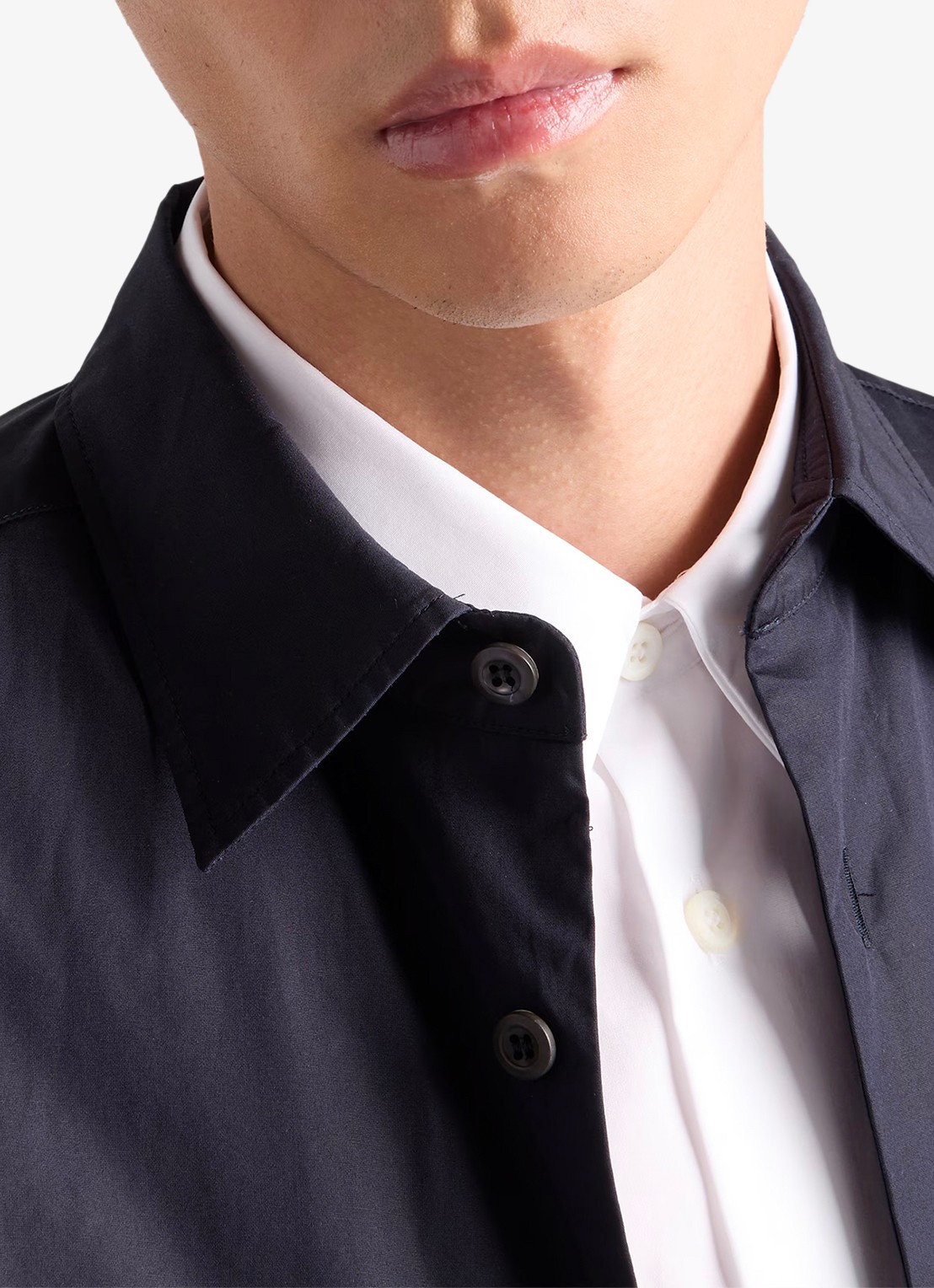 Prada Classic fit overhemd met borstzak en logo - detail 6 wit