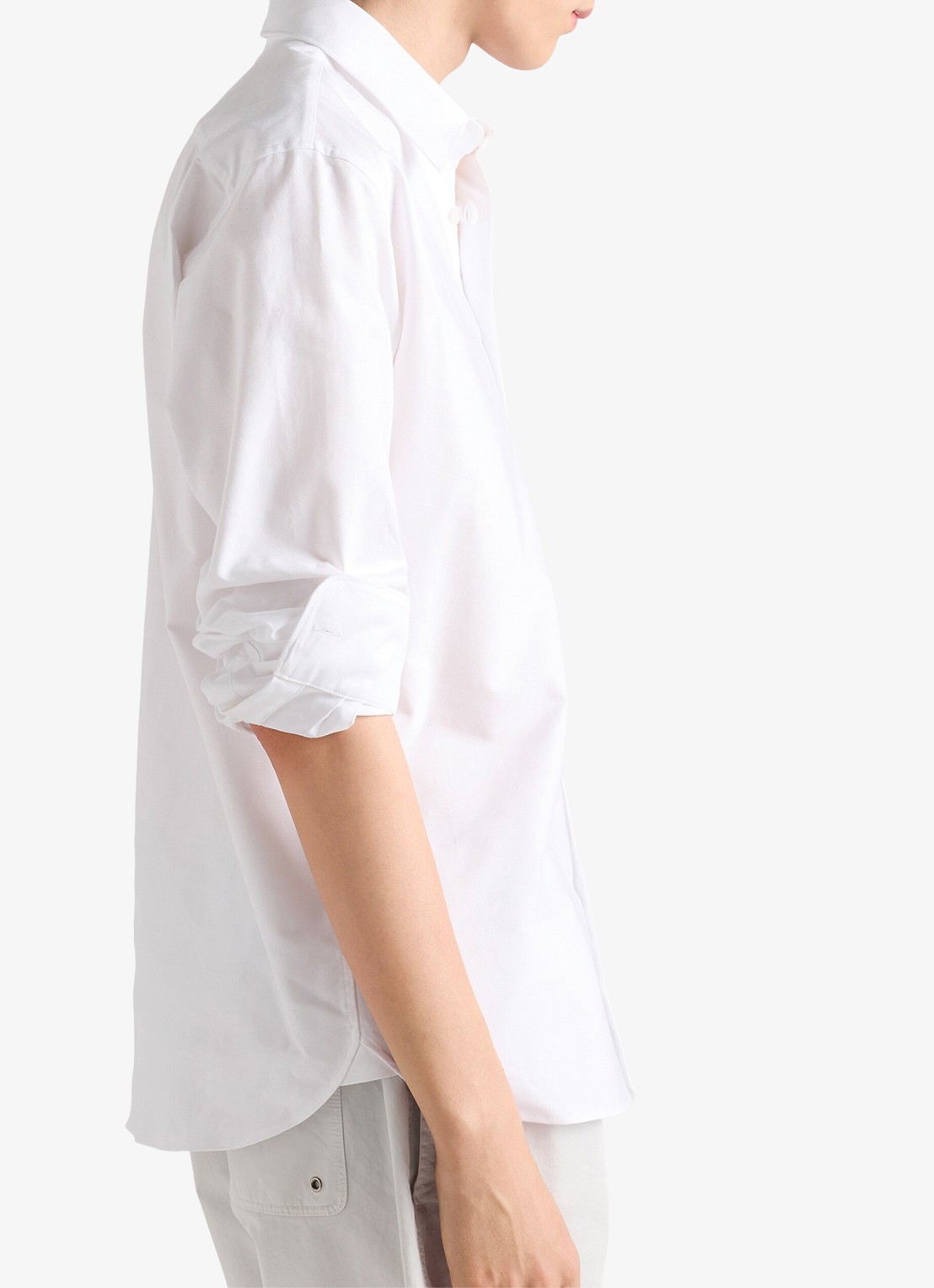 Prada Classic fit overhemd met logoborduring - detail 4 wit