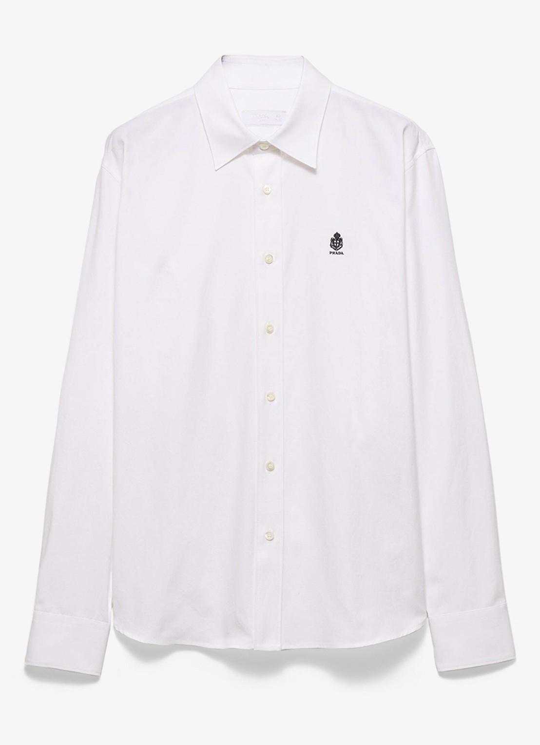 Prada Classic fit overhemd met logoborduring - voorkant wit