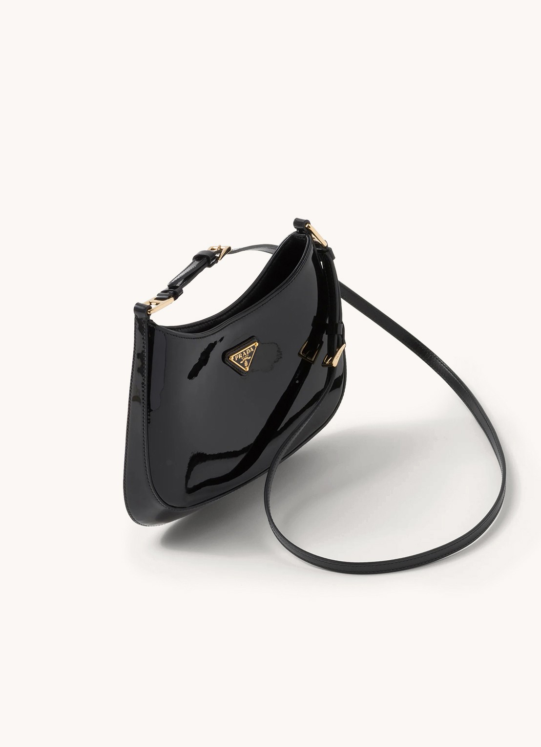 Prada Cleo schoudertas van lakleer - achterkant 7 zwart