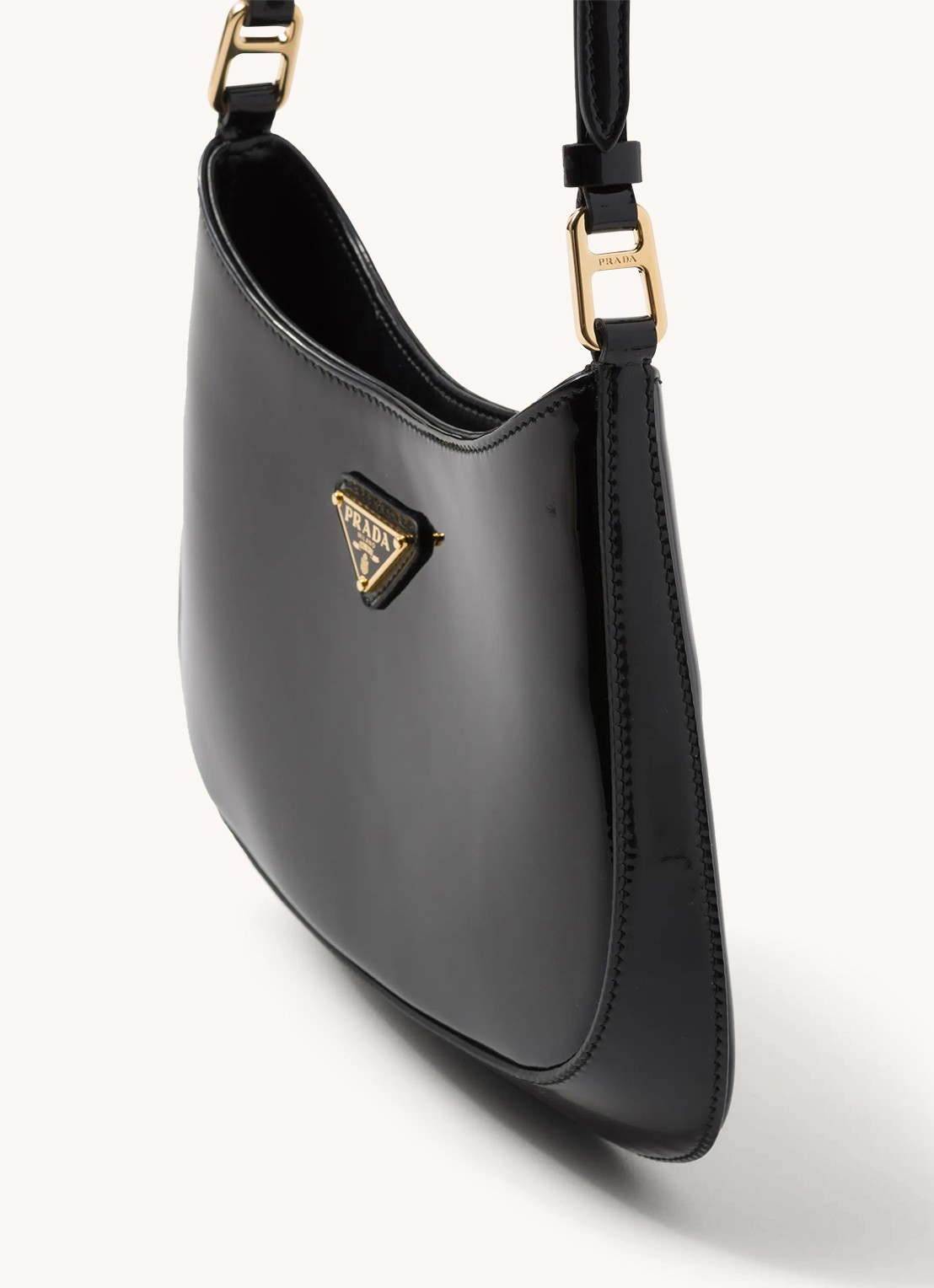 Prada Cleo schoudertas van lakleer - detail 5 zwart