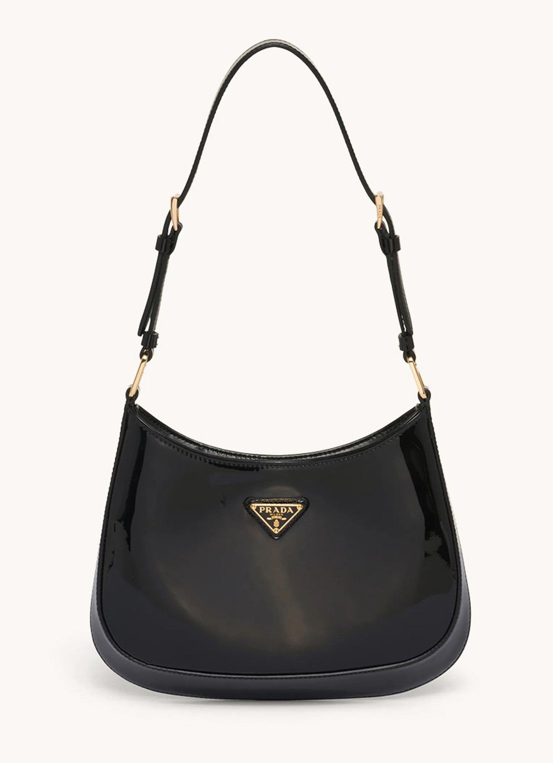 Prada Cleo schoudertas van lakleer - voorkant zwart