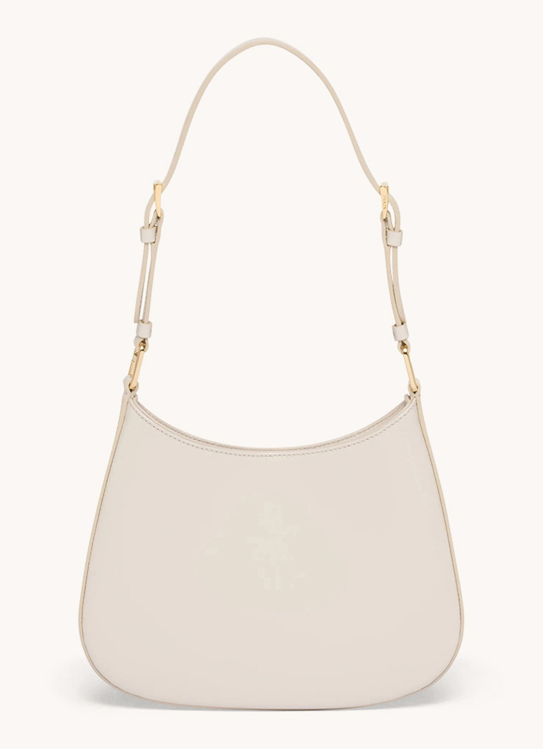 Prada Cleo schoudertas van lakleer - detail creme