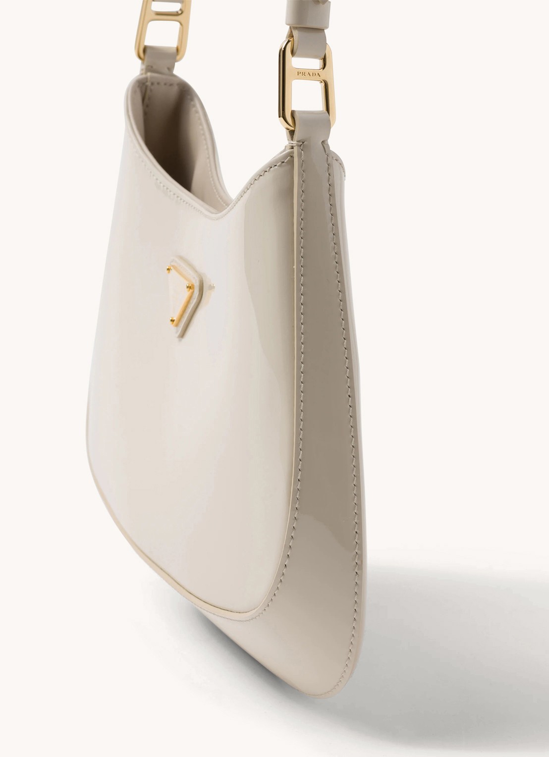 Prada Cleo schoudertas van lakleer - detail 3 creme