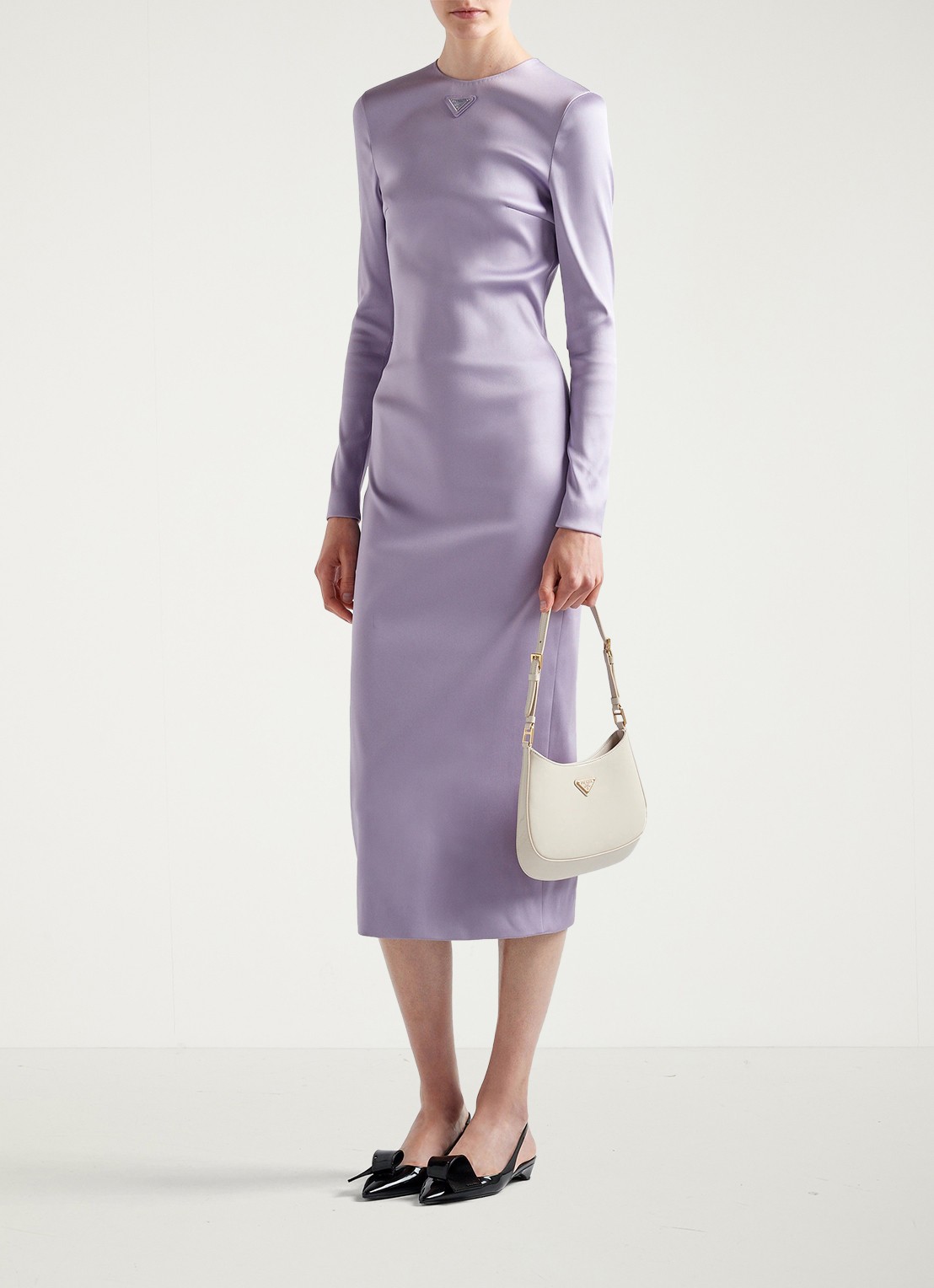 Prada Cleo schoudertas van lakleer - voorkant 7 creme
