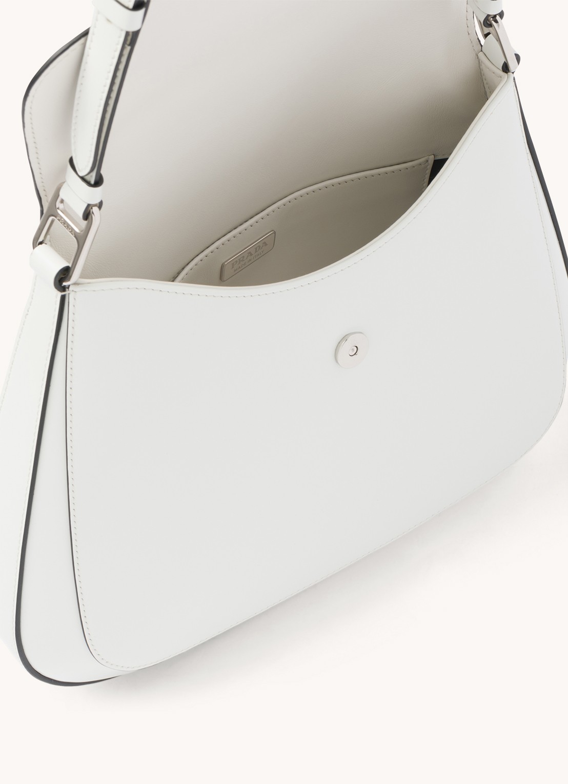Prada Cleo schoudertas van leer - detail 2 wit