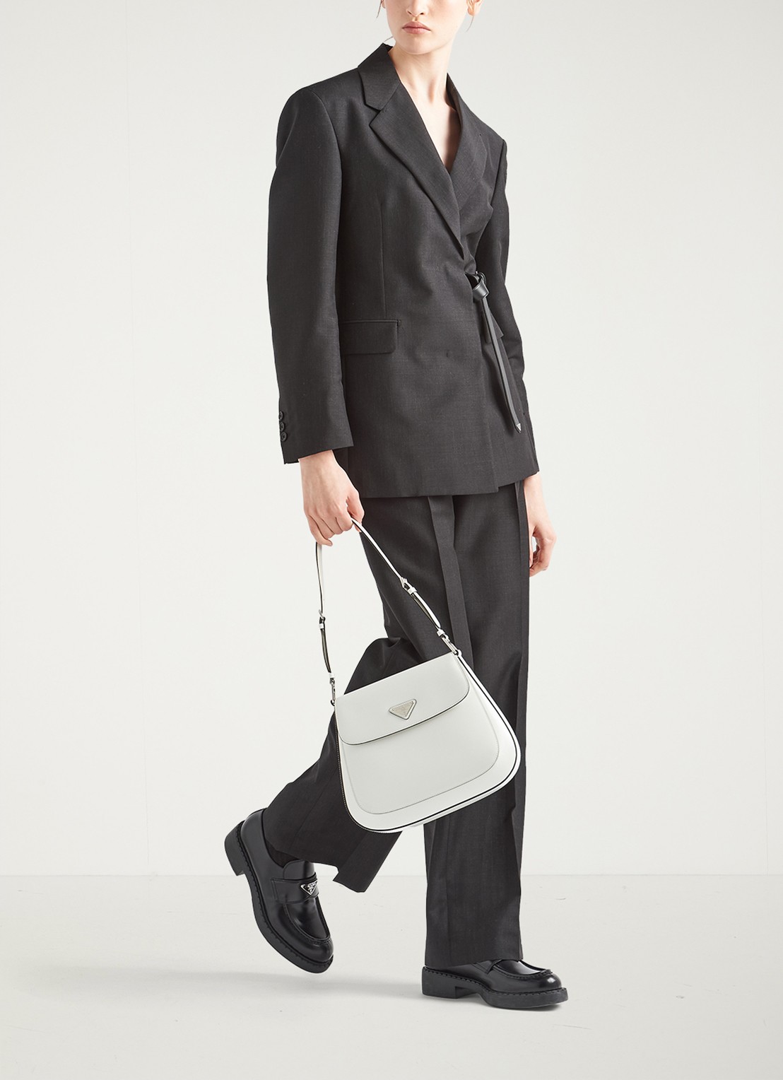 Prada Cleo schoudertas van leer - voorkant 6 wit