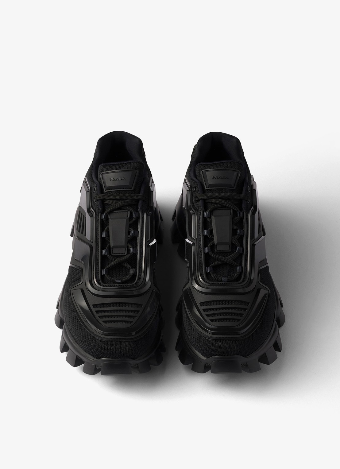 Prada Cloudbust Thunder sneaker met gebreid bovenwerk - detail zwart