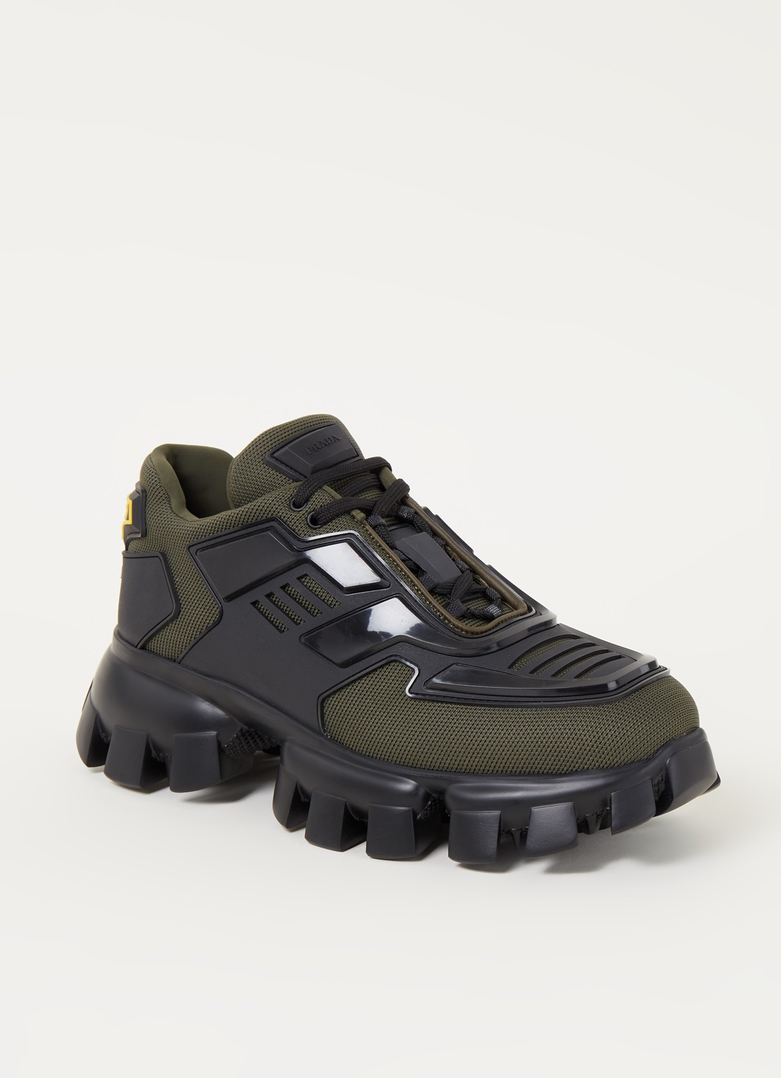 Prada Cloudbust Thunder sneaker met mesh details - voorkant donkergroen