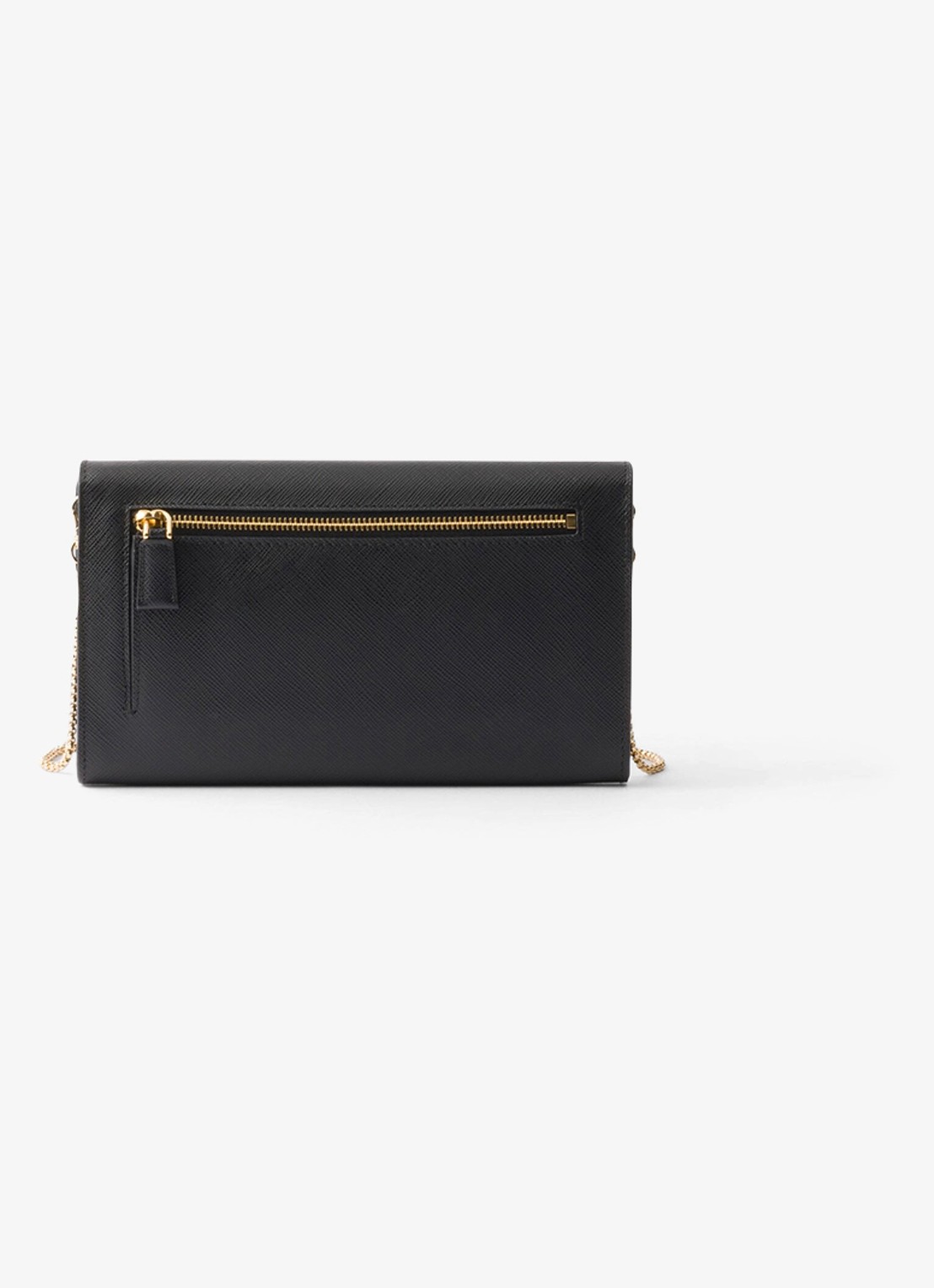 Prada Clutch van kalfsleer met afneembare schouderriem - achterkant 3 zwart