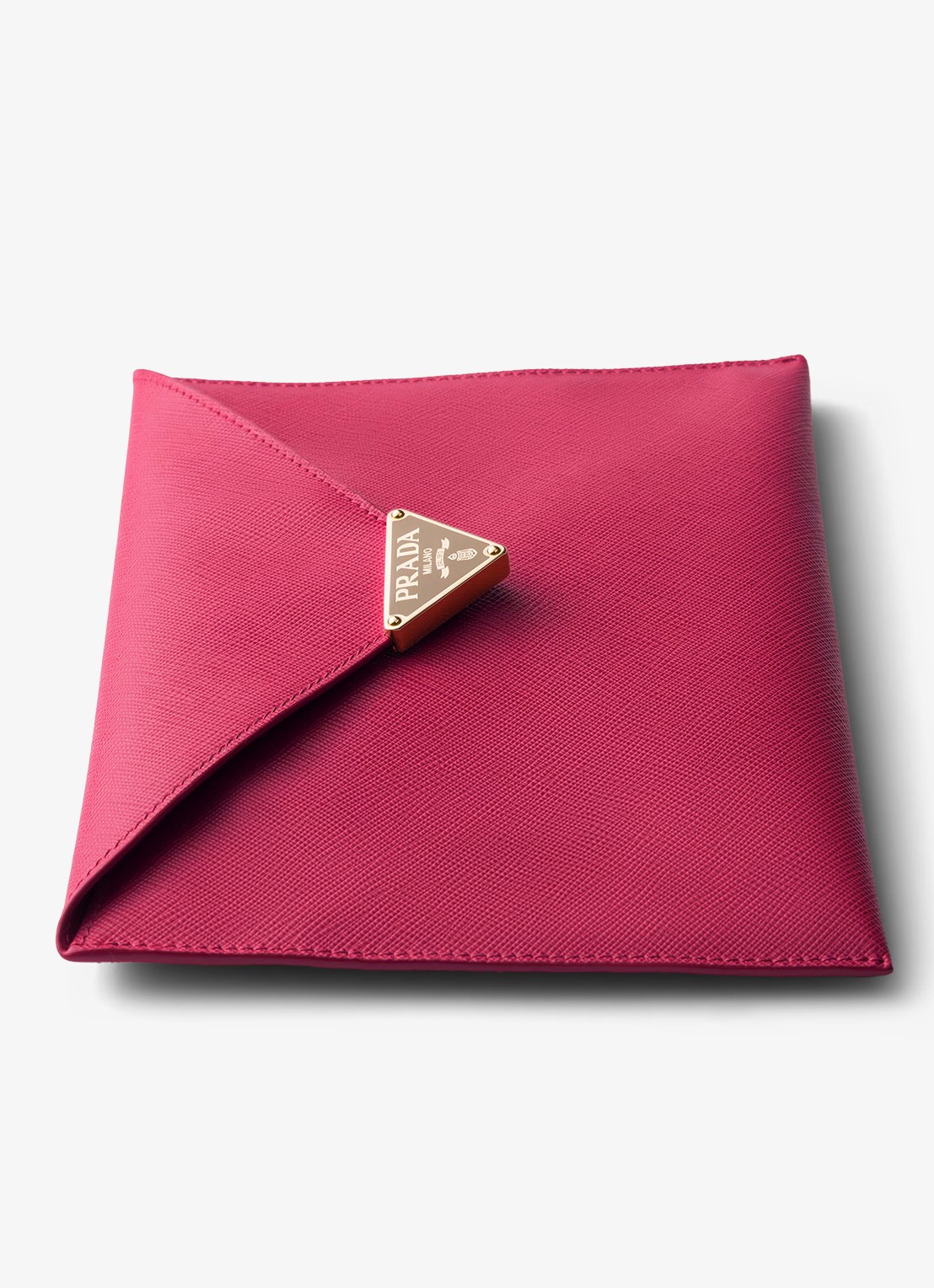Prada Clutch van kalfsleer - detail 2 donkerroze