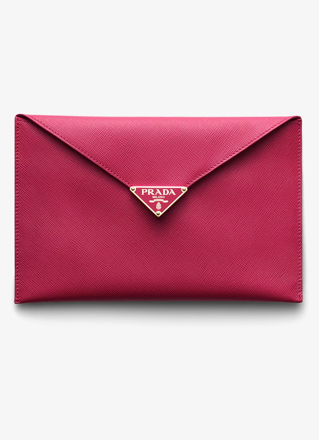 Prada Clutch van kalfsleer - voorkant 4 donkerroze