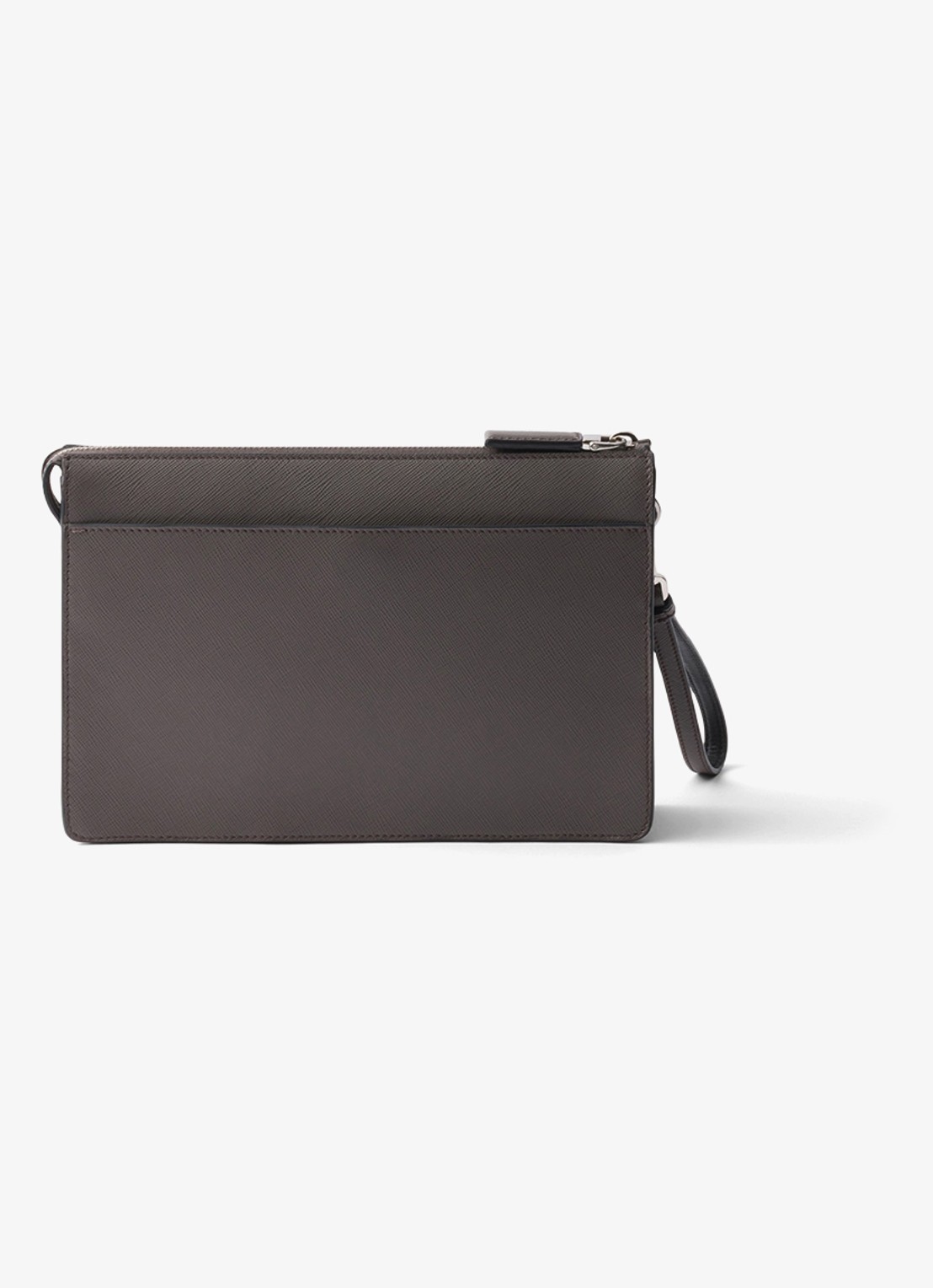 Prada Clutch van kalfsleer - achterkant 3 donkergrijs