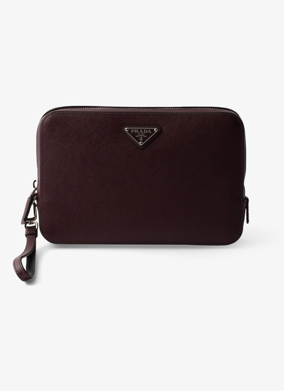 Prada Clutch van kalfsleer - voorkant bordeauxrood